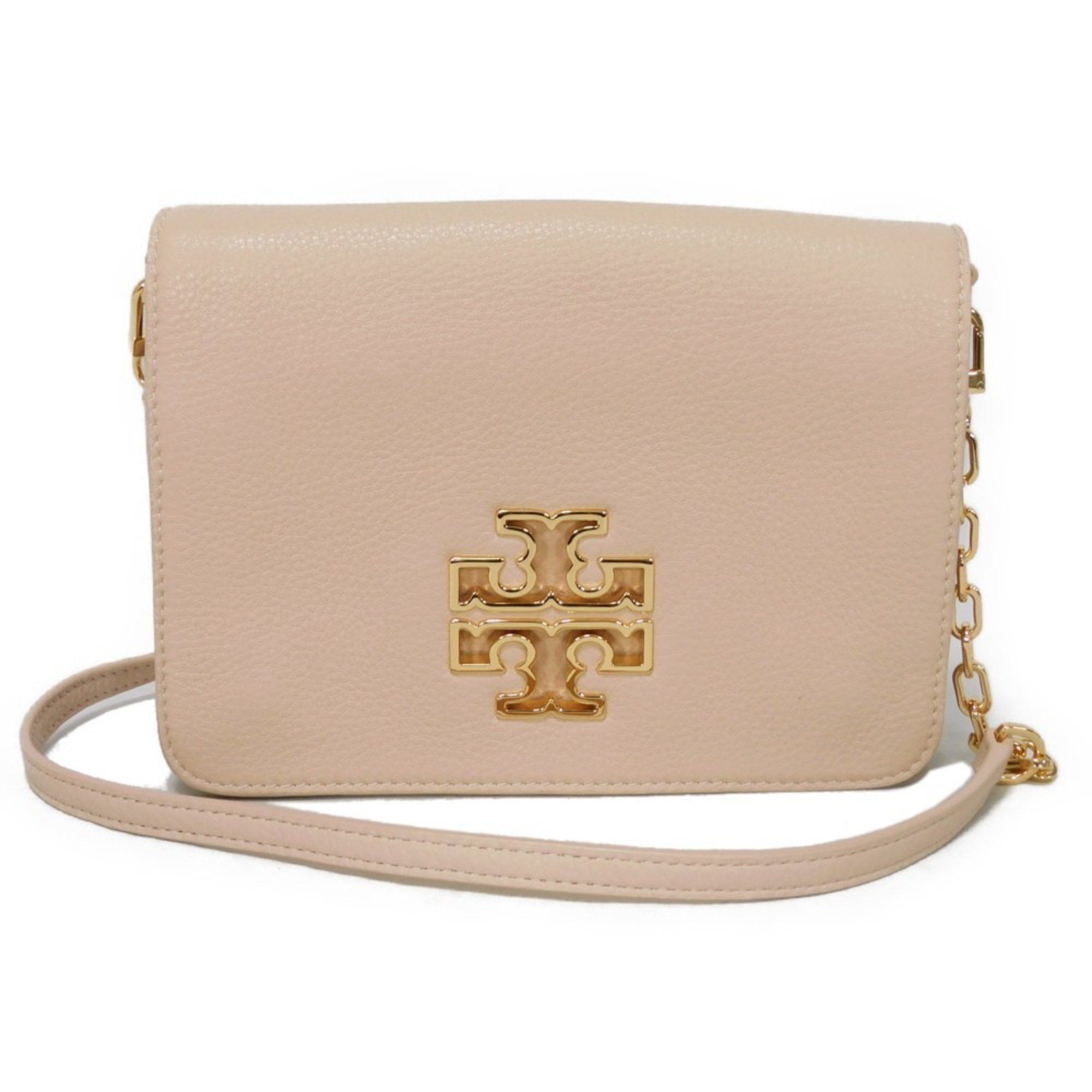 Tory Burch Shoulder Bag Britain Combo Crossbody Chain Double T Metal Pink Beige 39053 Women's