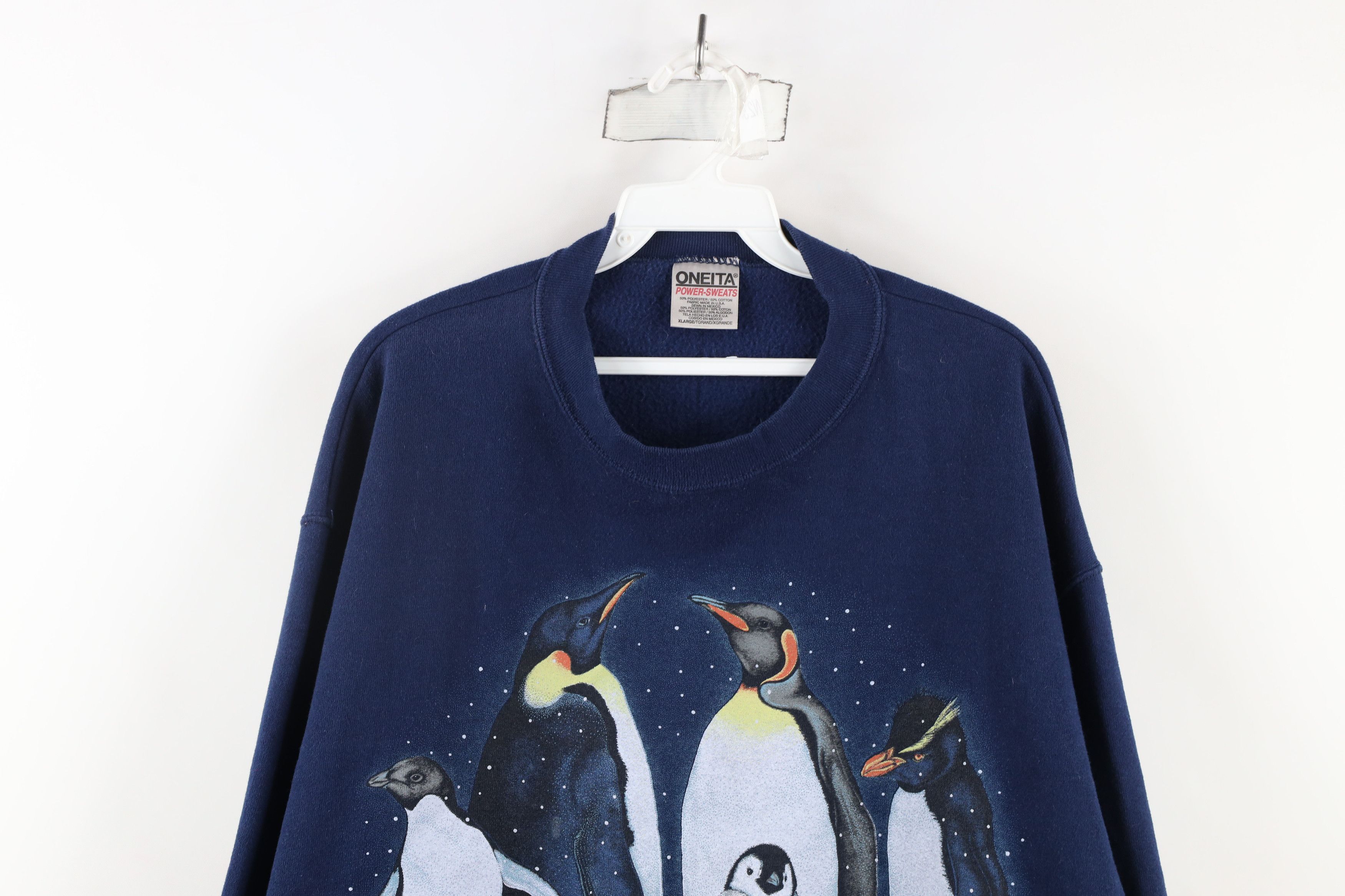 Vintage Vintage 90s Streetwear Out Penguins Crewneck Sweatshirt Blue Size US XL / EU 56 / 4 - 2 Thumbnail