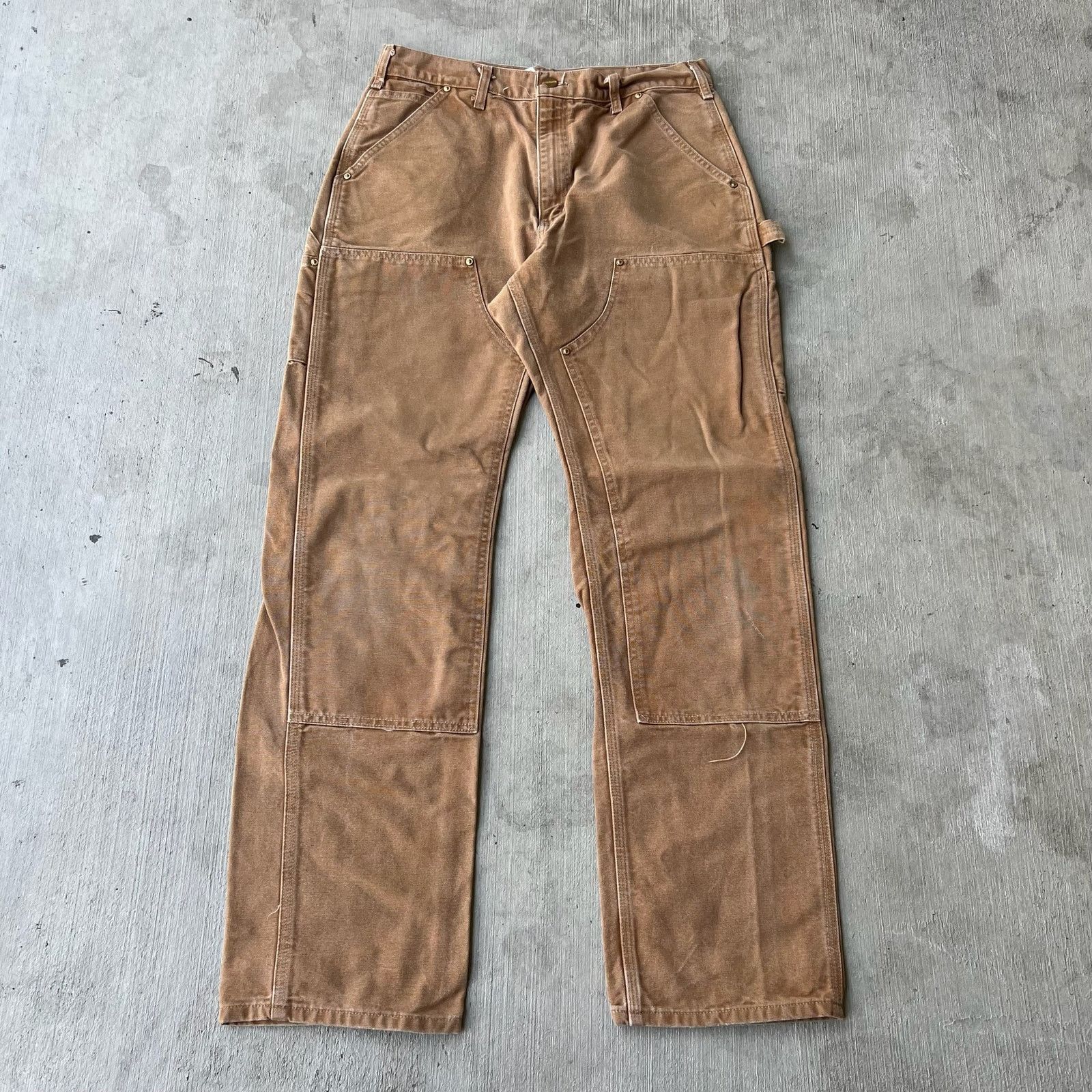 Carhartt × Vintage Carhartt brown double knee work wear carpenter pants Size US 31 - 1 Thumbnail
