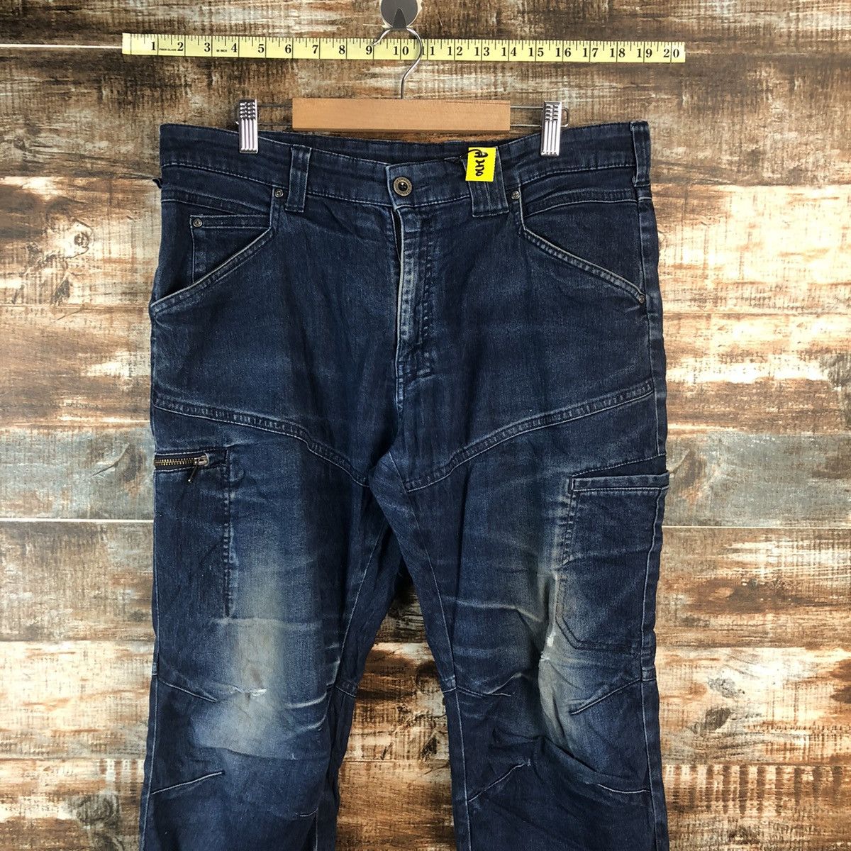 Japanese Brand Field Core Blue Distressed Denim Pants #A2115 Size US 35 - 4 Thumbnail
