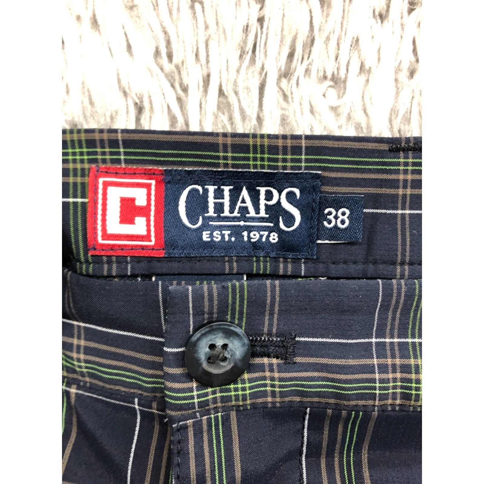 Chaps Chaps Plaid Shorts Mens Size 38 Mid Rise Dark Wash Blue Bermuda Casual 5-Pocket Denim Cotton Blend Belt Loops Regular Front Flat Fit Blue Size US 38 / EU 54 - 6 Thumbnail