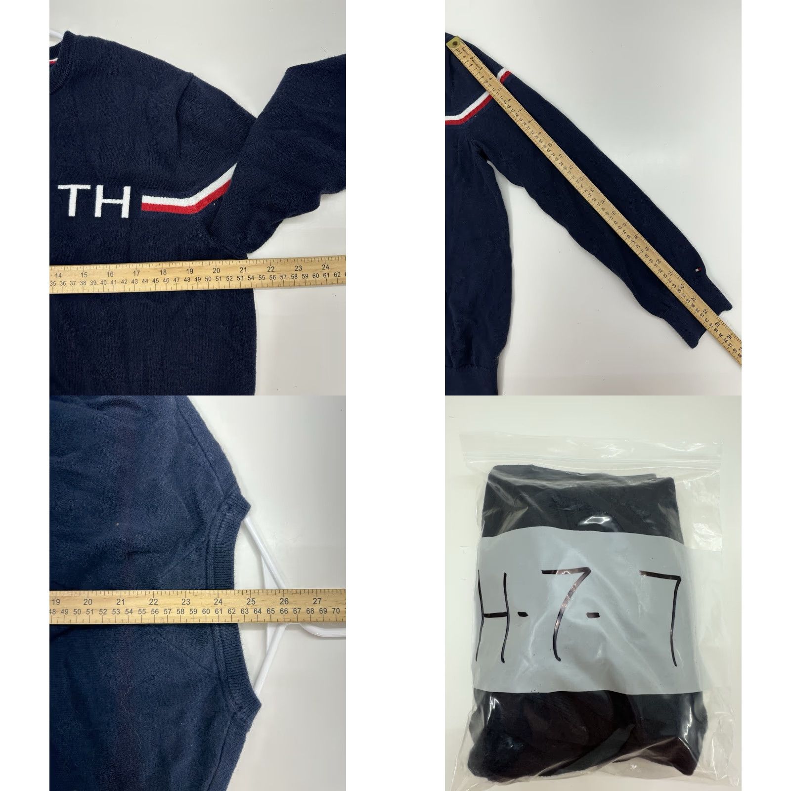 Tommy Hilfiger Tommy Hilfiger Mens Sweater Navy-Blue Long Sleeve Cotton TH Logo Size US L / EU 52-54 / 3 - 8 Thumbnail