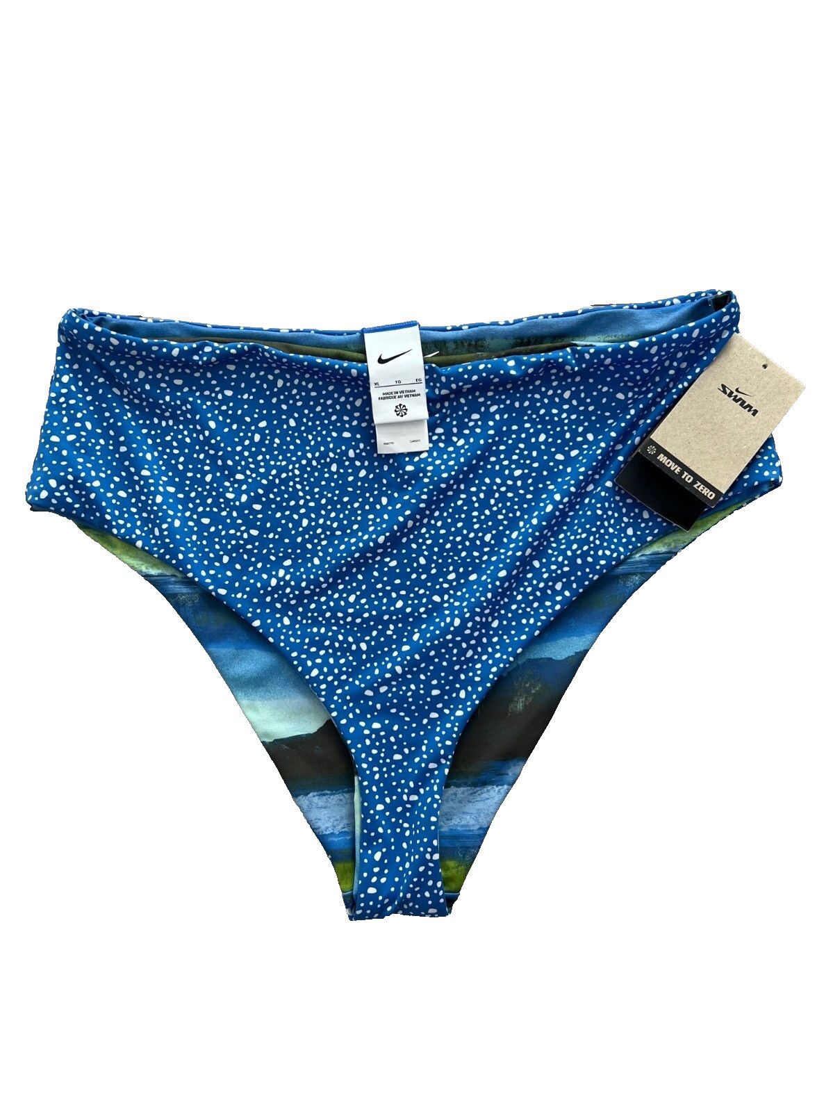 Nike Nike Reversible High Waist Bikini Bottom Pacific Blue ( L ) Size 24" / US 00 / IT 34 - 3 Thumbnail