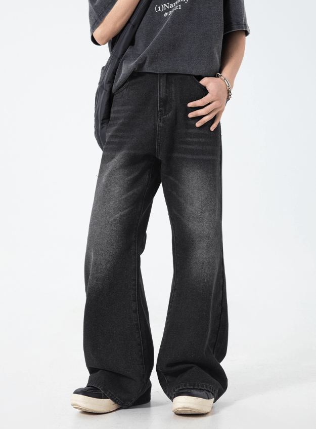 Jean Men's loose high street vintage washed flared jeans Size US 32 / EU 48 - 1 Thumbnail