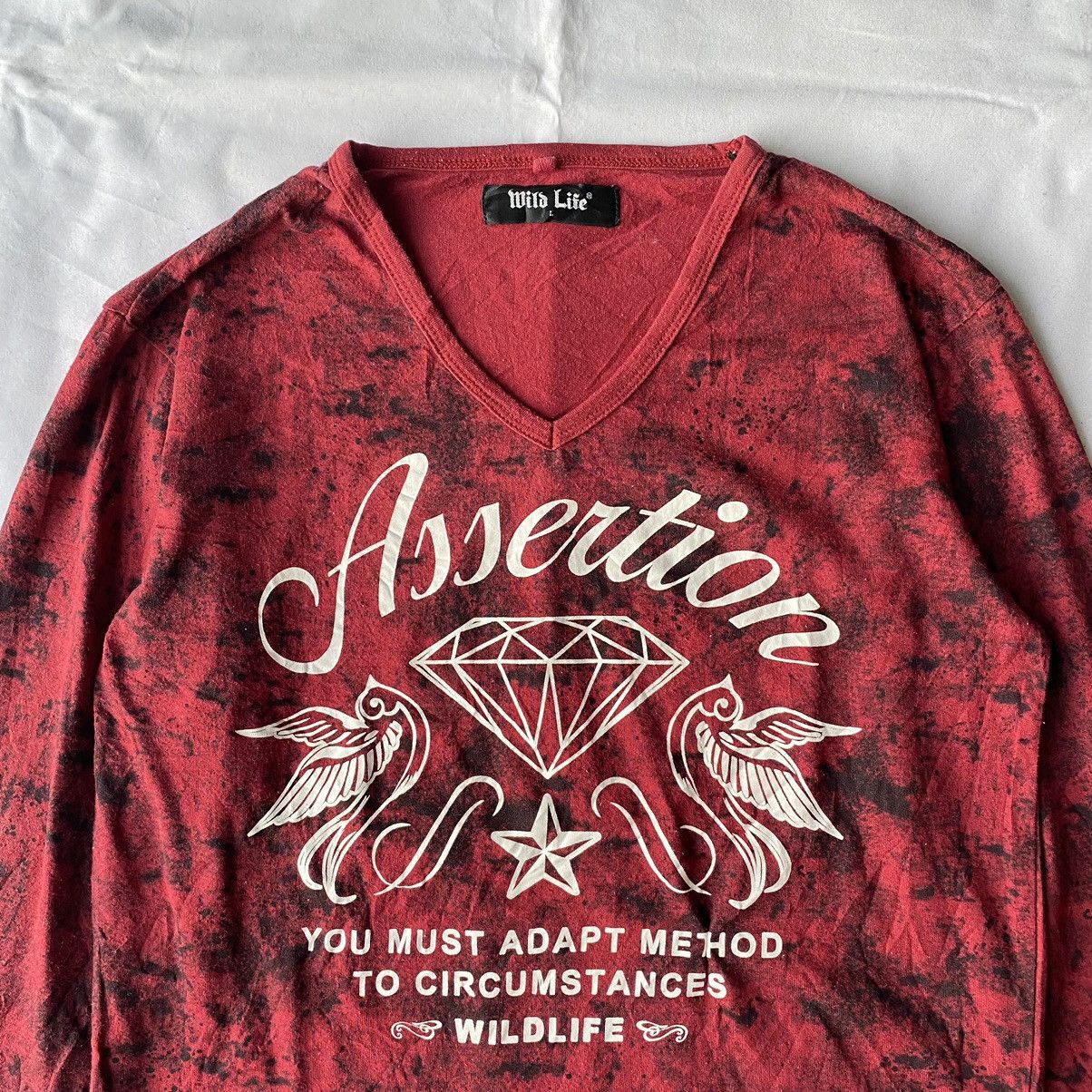 If Six Was Nine × Japanese Brand × Le Grande Bleu (L.G.B.) Bloody Tie Dye Assertion Diamond VNeck by Wild Life Tees Size US L / EU 52-54 / 3 - 5 Thumbnail