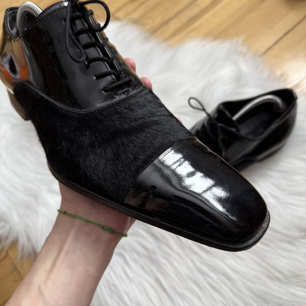 Dsquared2 📌 RARE Vintage Dsquared2 Pony Hair Derby Shoes Leather Size US 10 / EU 43 - 5 Thumbnail