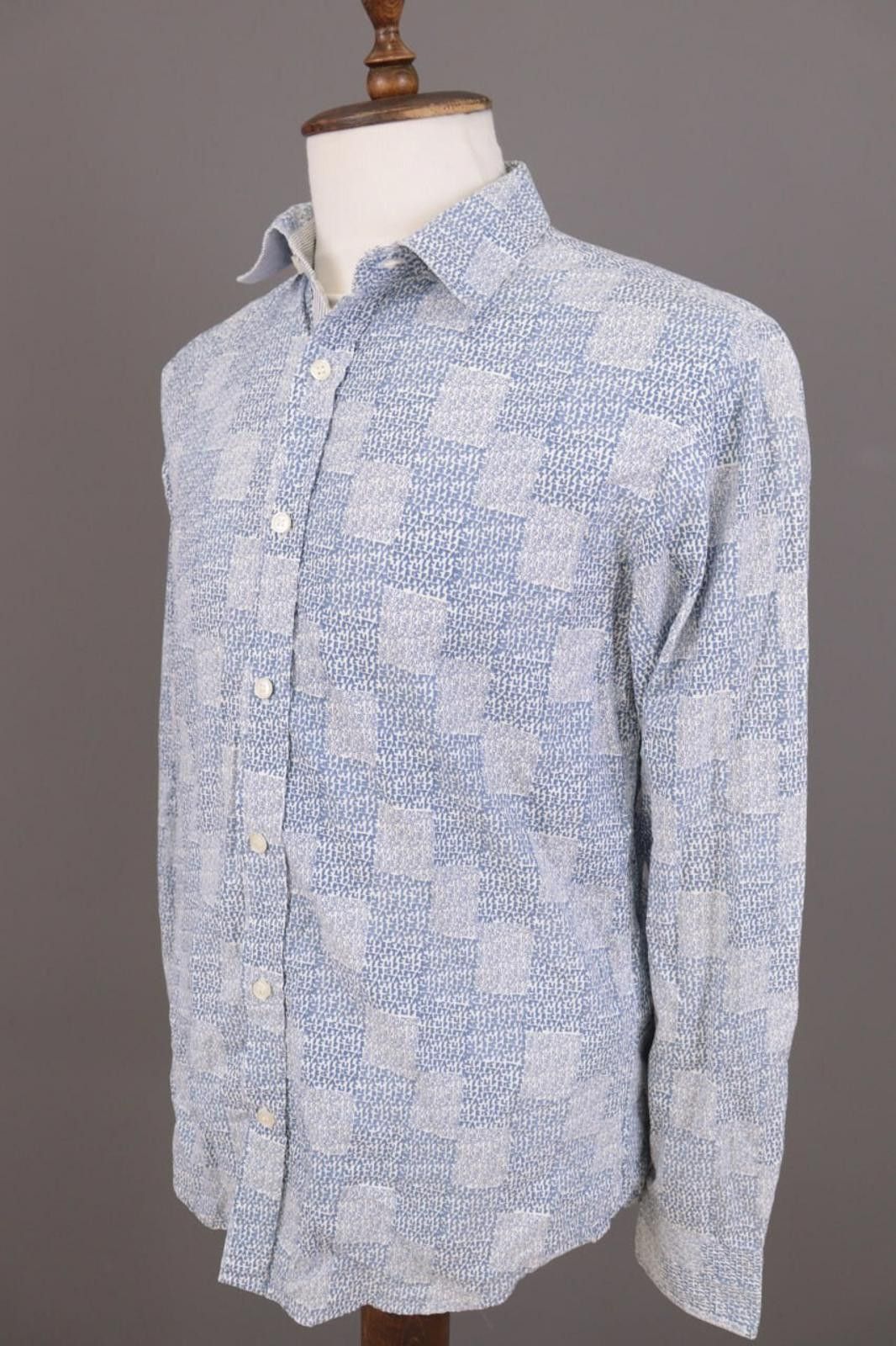 Desigual Desigual Blue Printed Long Sleeve Dress Shirt Size M Size US M / EU 48-50 / 2 - 7 Thumbnail