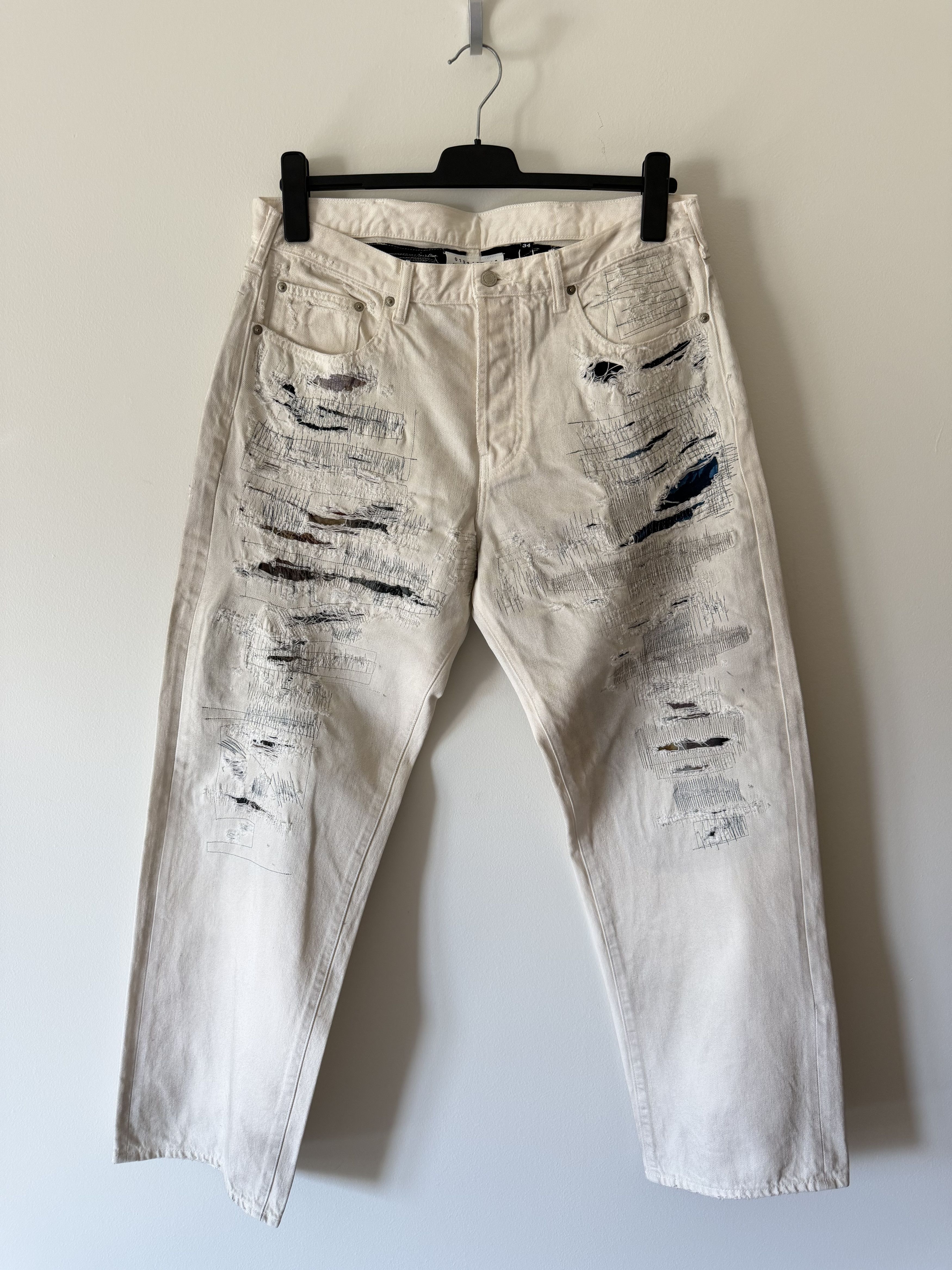 Maison Margiela × Supreme Supreme MM6 Maison Margiela Distressed Loose Fit Jeans White Size US 34 / EU 50 - 1 Thumbnail