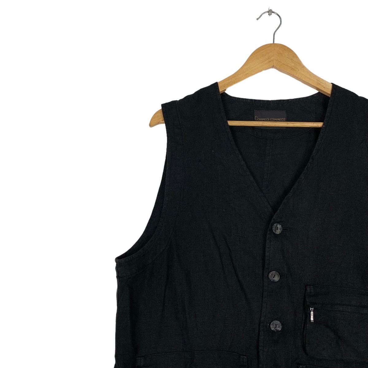 Vintage COMMECI COMMECA Cotton Belted Button Vest #0959-C42 Size US L / EU 52-54 / 3 - 6 Thumbnail