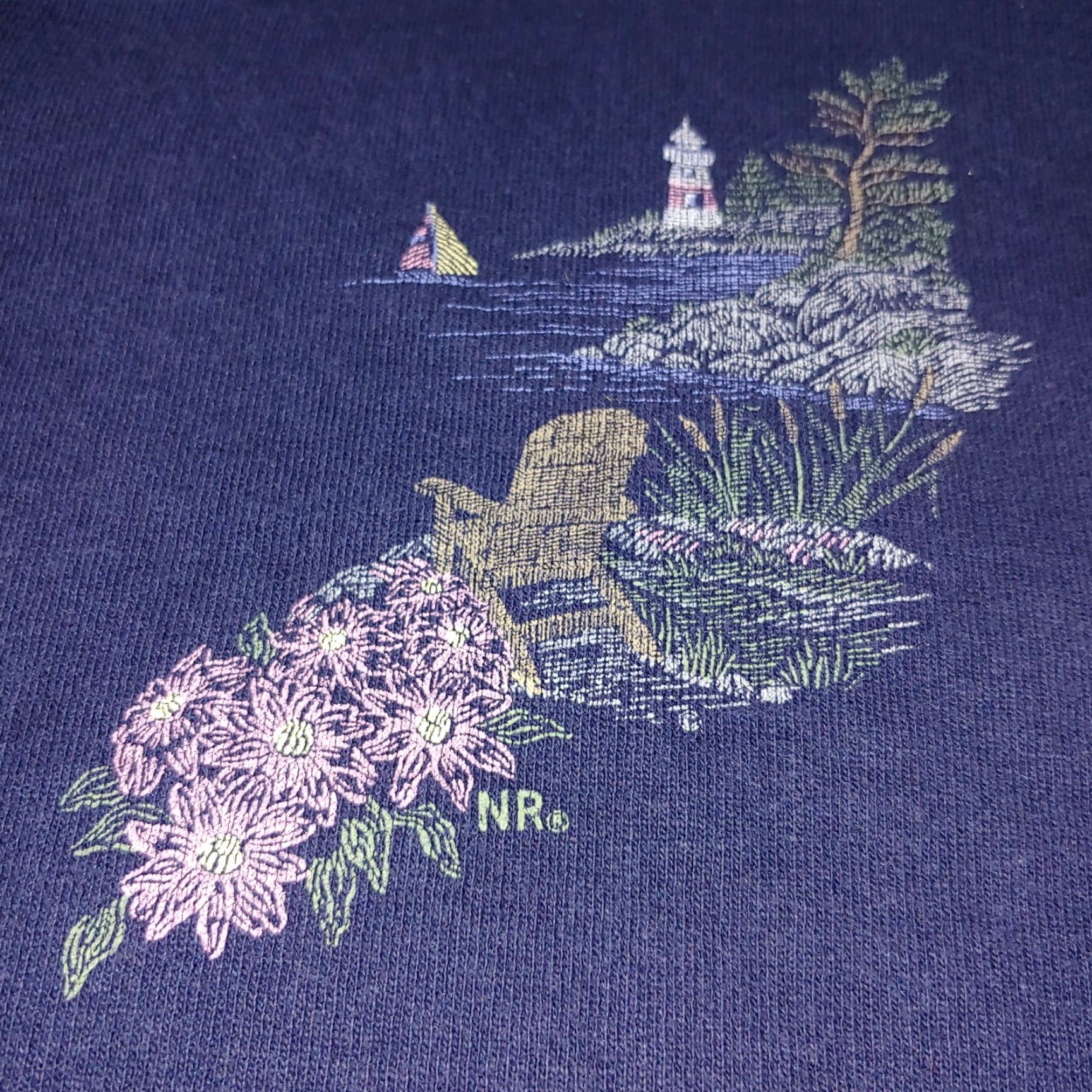 Northern Reflections VINTAGE Northern Reflections Hoodie Sweatshirt Women 2X Blue Seashore Lighthouse Coastal Knit Activewear Size XXL / US 16-18 / IT 52-54 - 2 Thumbnail