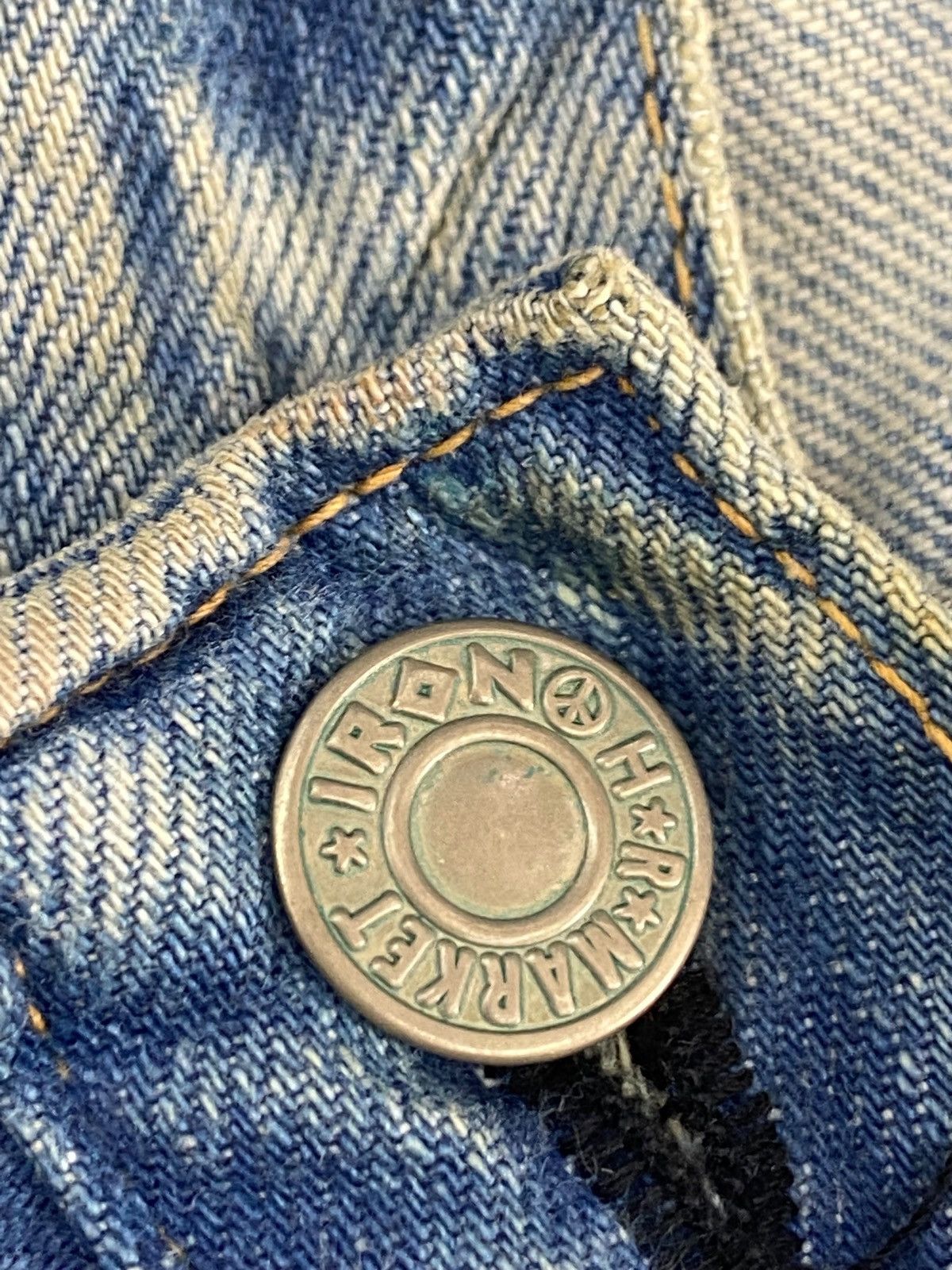 Japanese Brand Iron Market Brand Mud Wash Style Patch Jeans Size US 29 - 8 Thumbnail