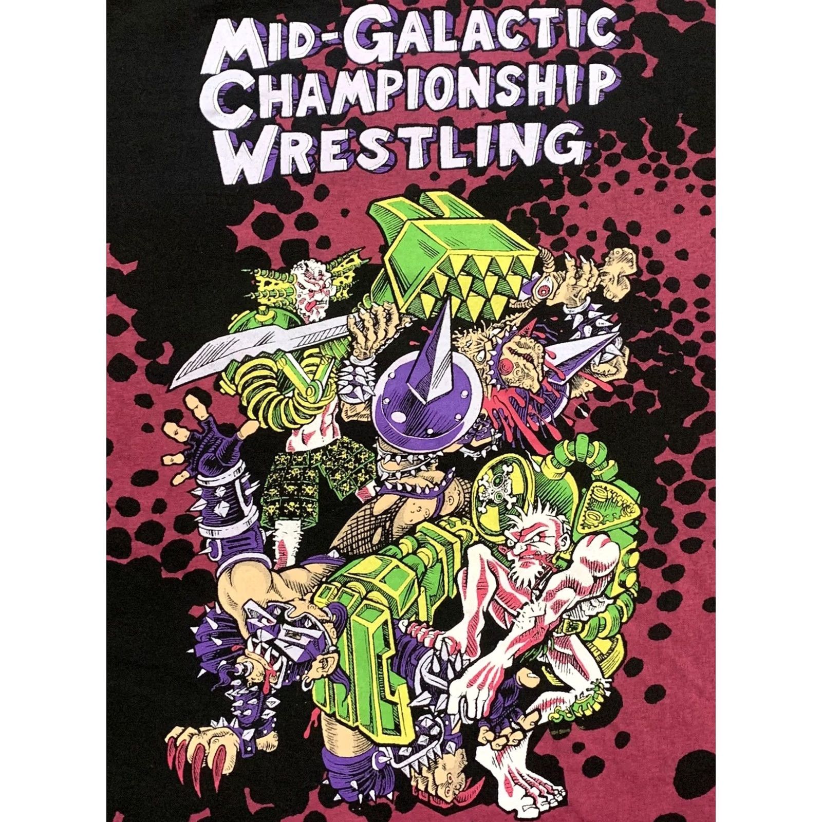 Hanes VINTAGE GWAR 90s Mid-Galactic Championship Wrestling Shirt XL Hanes AOP Size US XL / EU 56 / 4 - 4 Thumbnail