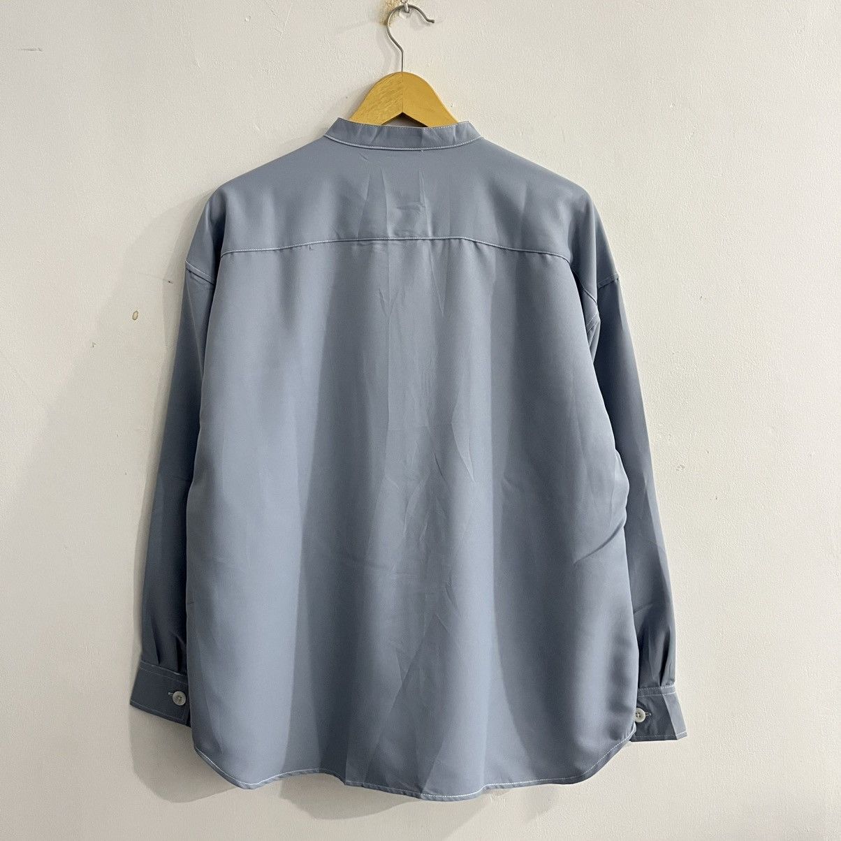 Japanese Brand Timbre Poste Blue With Contrast Stitch Stand Collar Shirt Size US L / EU 52-54 / 3 - 6 Thumbnail