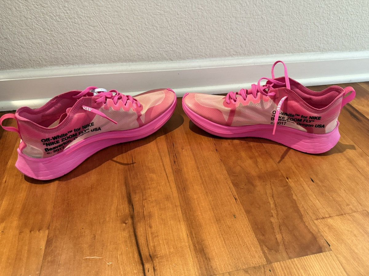 Nike × Off-White Men’s Nike Zoom Fly Tulip Pink Sz 13 Off-White Size US 13 / EU 46 - 7 Thumbnail