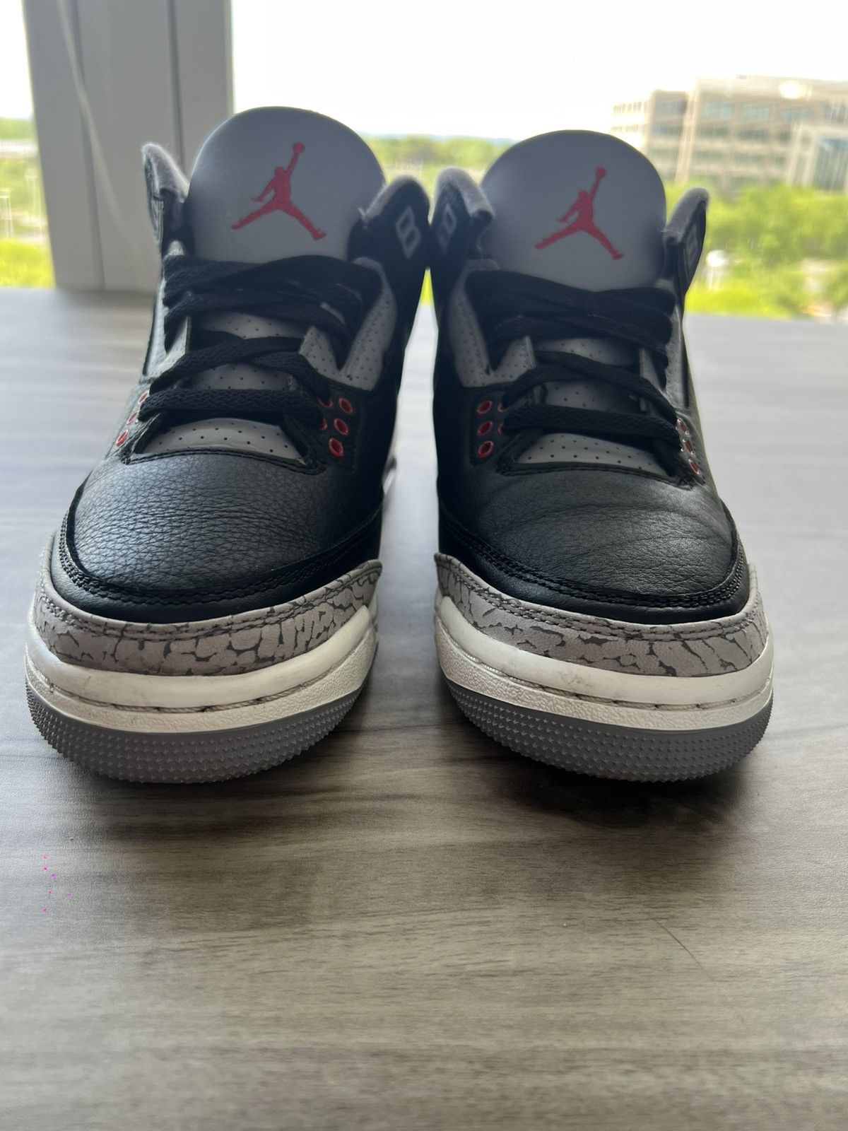 Jordan Brand Jordan 3 Retro OG Mid Black Cement Size 6Y/ 7.5 Women’s Size US 6 / EU 39 - 7 Thumbnail