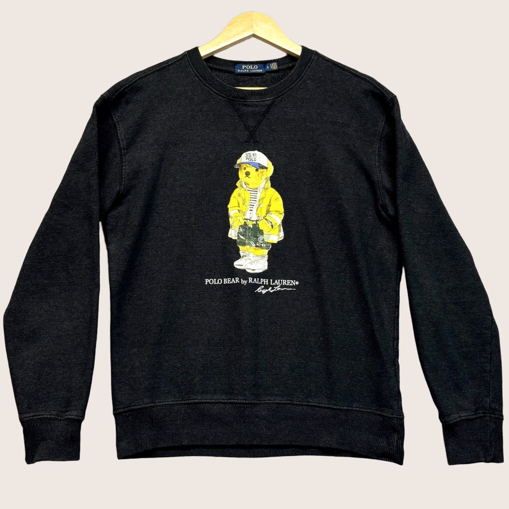 Polo Ralph Lauren VINTAGE Polo Bear Sweatshirt Polo Ralph Lauren Womens Charcoal Grey Size L Pullover Crew Neck Size L / US 10 / IT 46 - 1 Thumbnail
