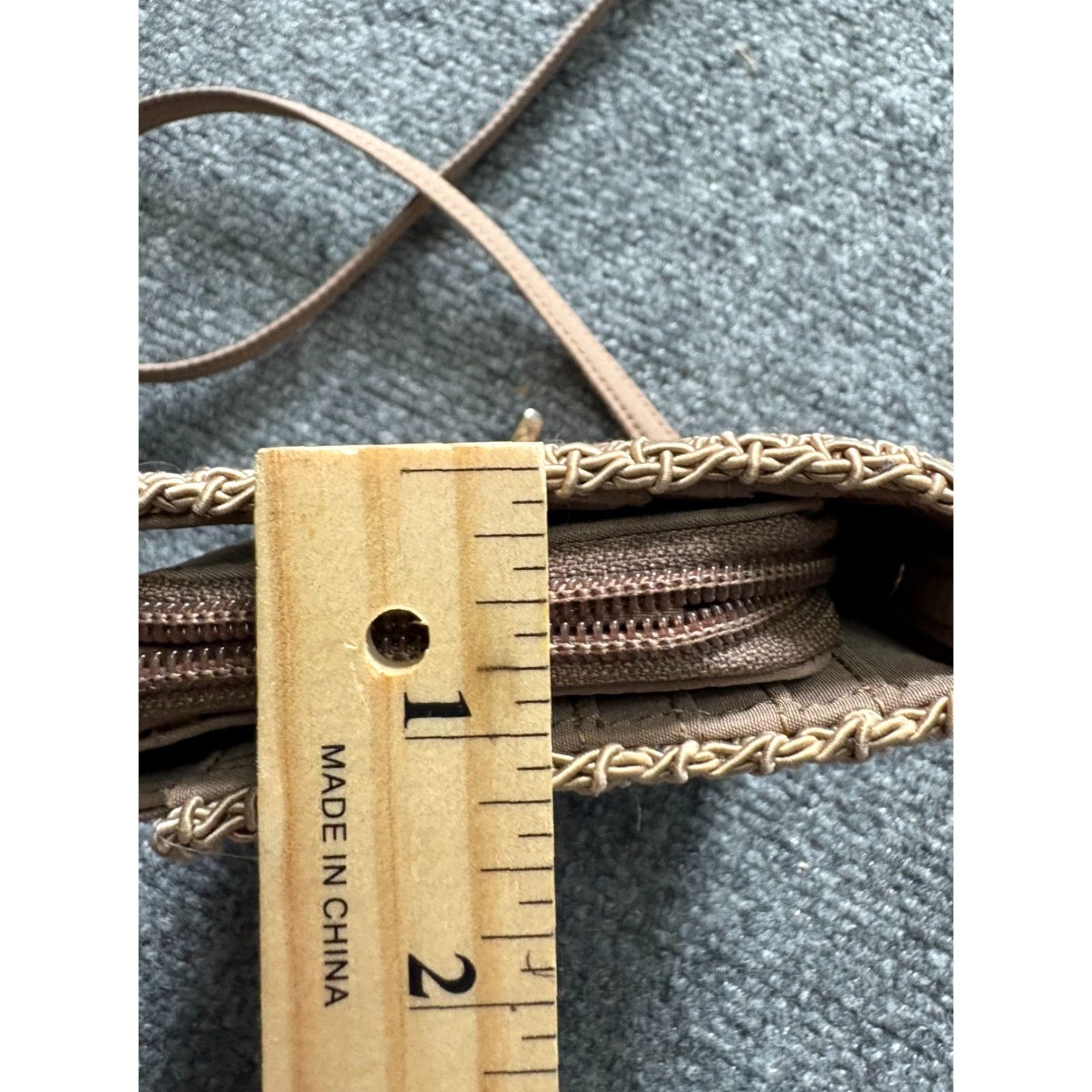 Vintage VINTAGE Victory Wallet Womens Tan Brown With Shoulder Strap Woven Fabric Coin Pouch Card Cash Holders Wallet Size ONE SIZE - 6 Thumbnail