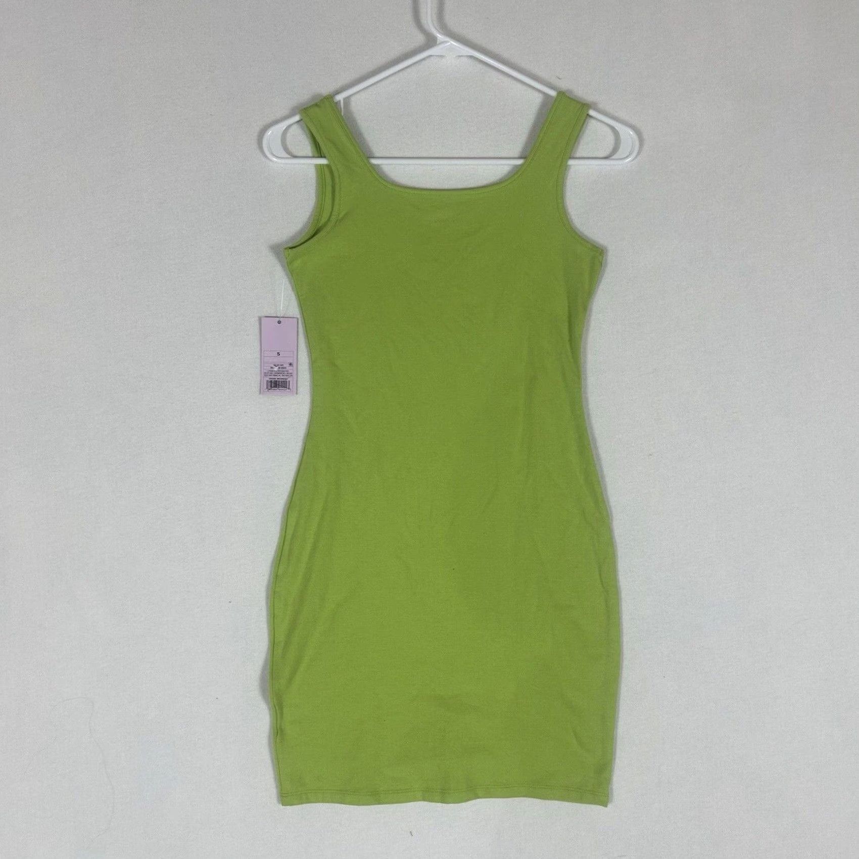 Vintage Wild Fable Bodycon Dress Womens S Lime Green Sleeveless Seamed NWT NEW Size S / US 4 / IT 40 - 6 Thumbnail