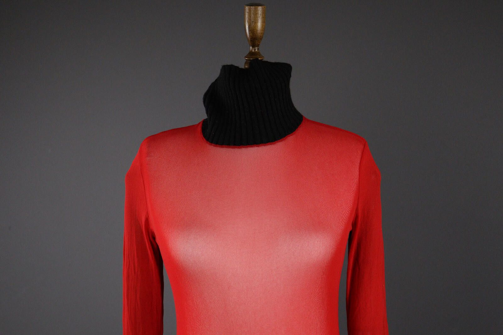 Designer Quinze Heures Trente Illusion Casual High Neck Mesh Sweater Size M / US 6-8 / IT 42-44 - 3 Thumbnail