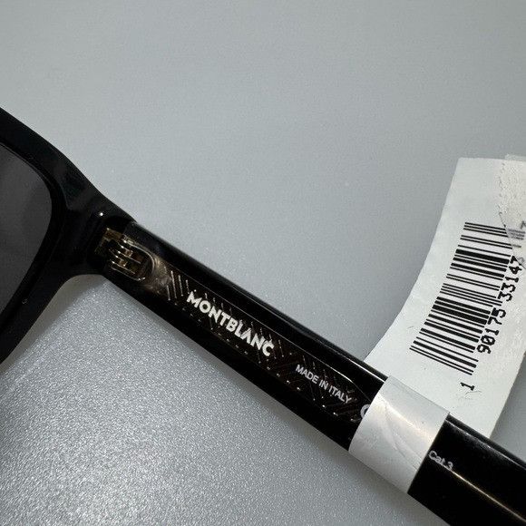 Montblanc Montblanc Rectangular Sunglasses with Black Acetate Frame Size ONE SIZE - 7 Thumbnail
