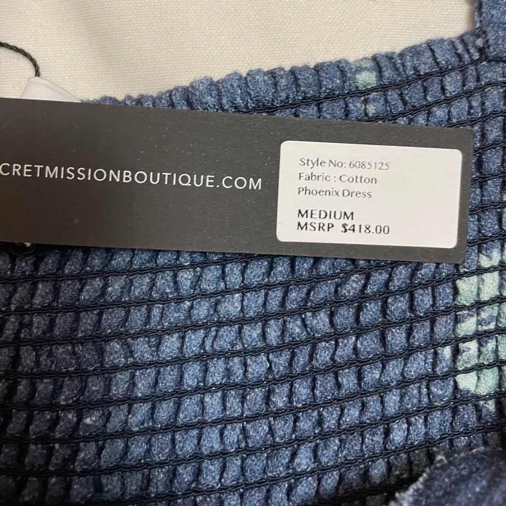 Other NWT New $418 Secret Mission Boutique Phoenix Blue Cotton Dr Size M / US 6-8 / IT 42-44 - 7 Thumbnail
