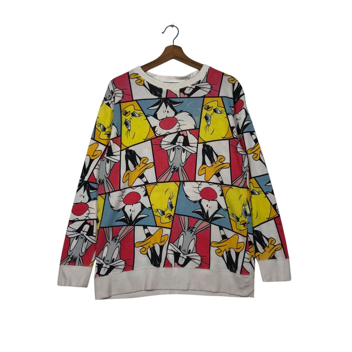 Cartoon Network 📌Vintage Sweatshirt Full Print Looney Tunes Big Logo Size US L / EU 52-54 / 3 - 2 Thumbnail