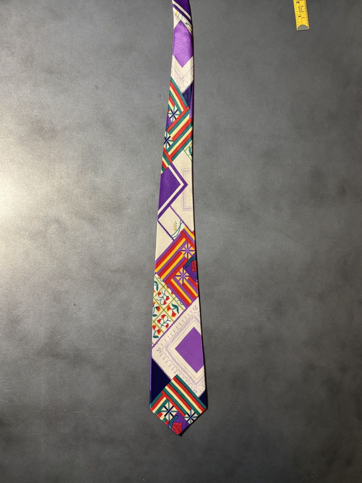 Vintage Ugly Vintage Tie Memphis Milano Pattern Necktie Silk 80s 70s Size ONE SIZE - 3 Thumbnail