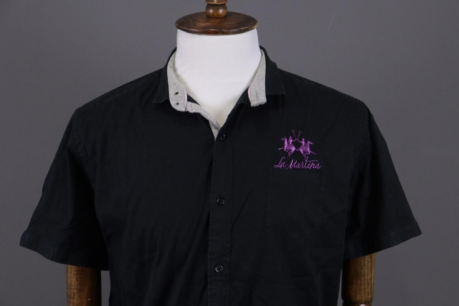 La Martina La Marina Buenos Aires Slim Fit Black Shirt Size XL Size US XL / EU 56 / 4 - 3 Thumbnail