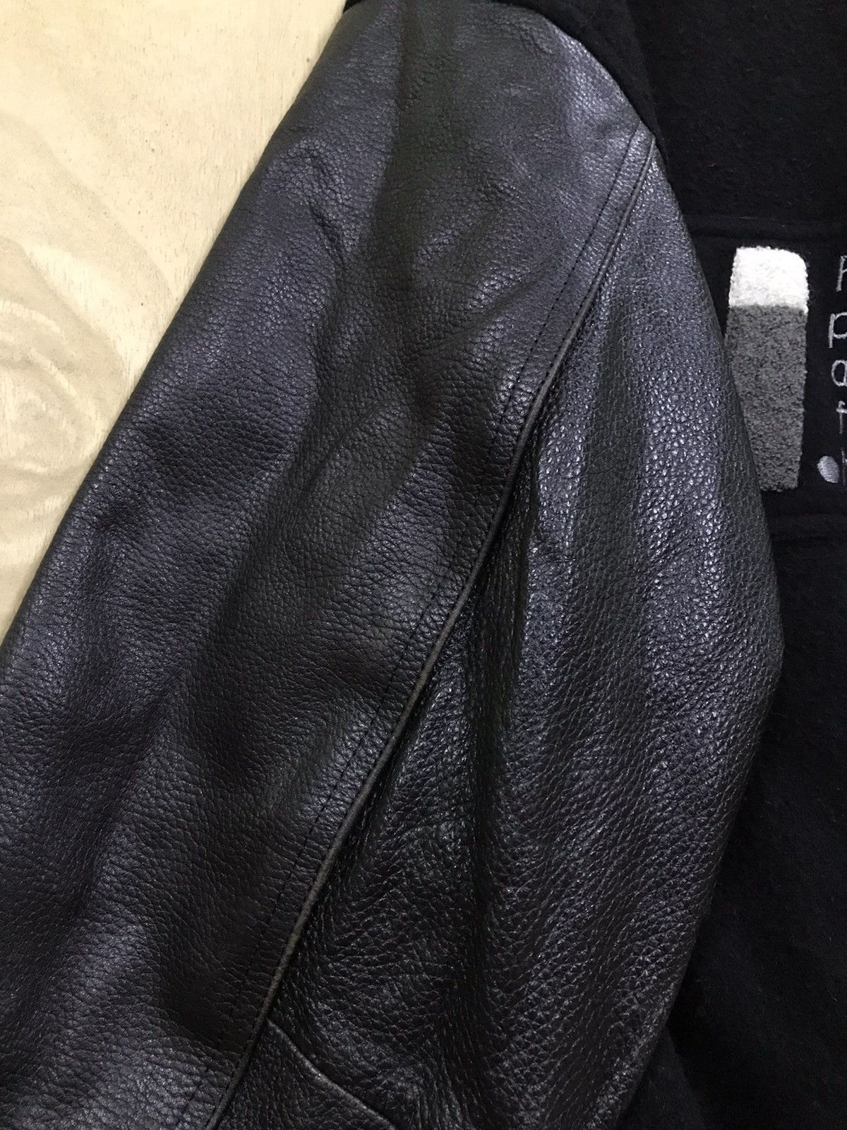 Issey Miyake Vintage 80’s Issey Miyake Leather Sleeve Varsity Jackets Size US M / EU 48-50 / 2 - 21 Thumbnail