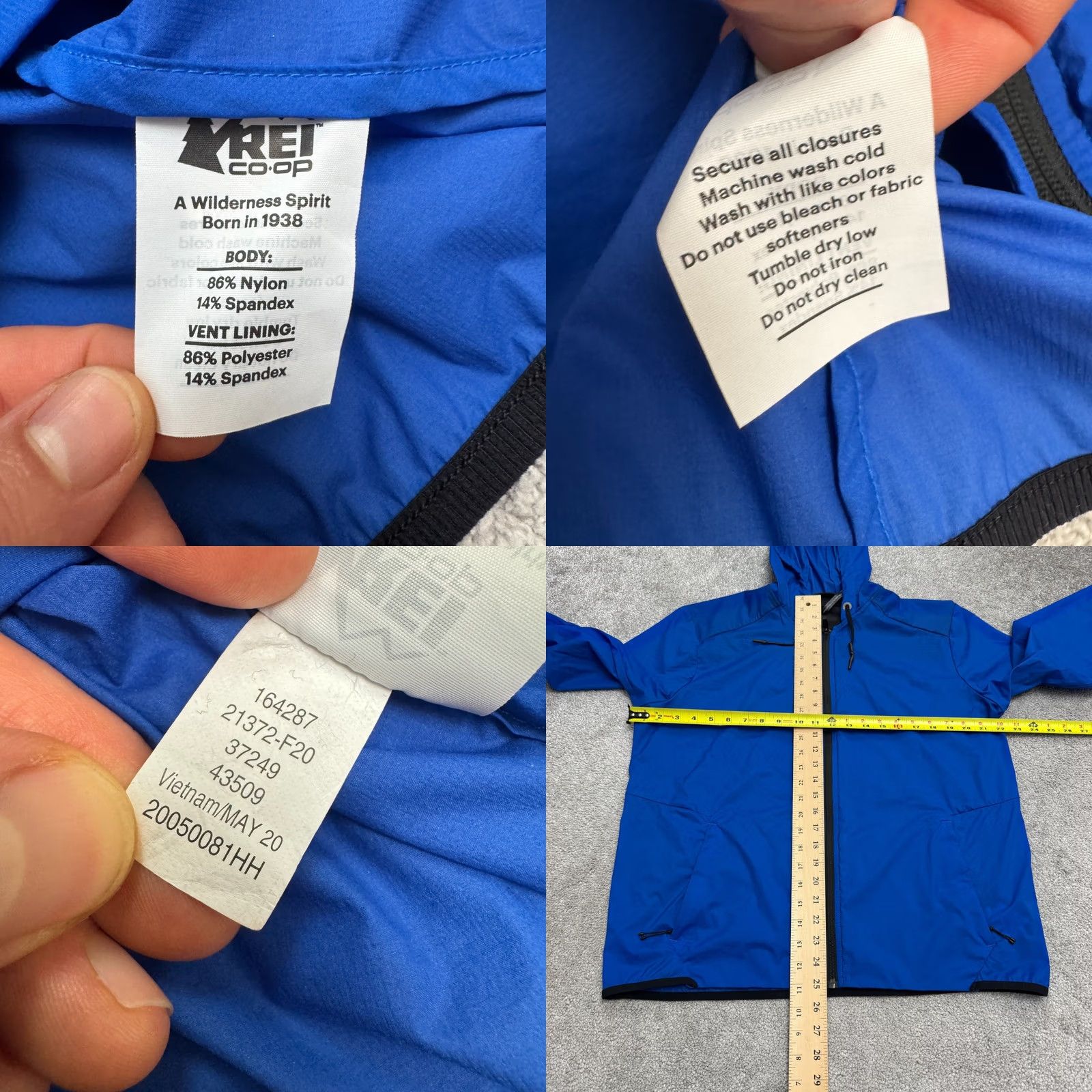 Vintage REI Co-Op Lightweight Windbreaker Hoodie Jacket Mens Medium Blue Full Zip Active Size US M / EU 48-50 / 2 - 8 Thumbnail