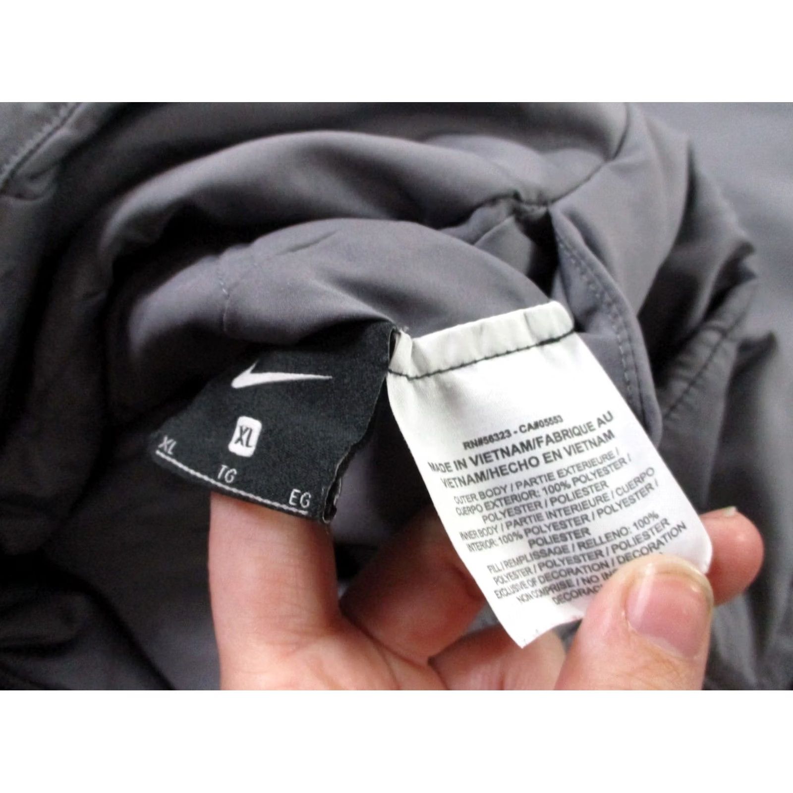 Nike Nike Jacket Mens XL Gray Puffer Lightweight Windbreaker Insulated Thermal Outdoor Golf Long Sleeve Zip Quilted Polyester - Mens Size US XL / EU 56 / 4 - 6 Thumbnail