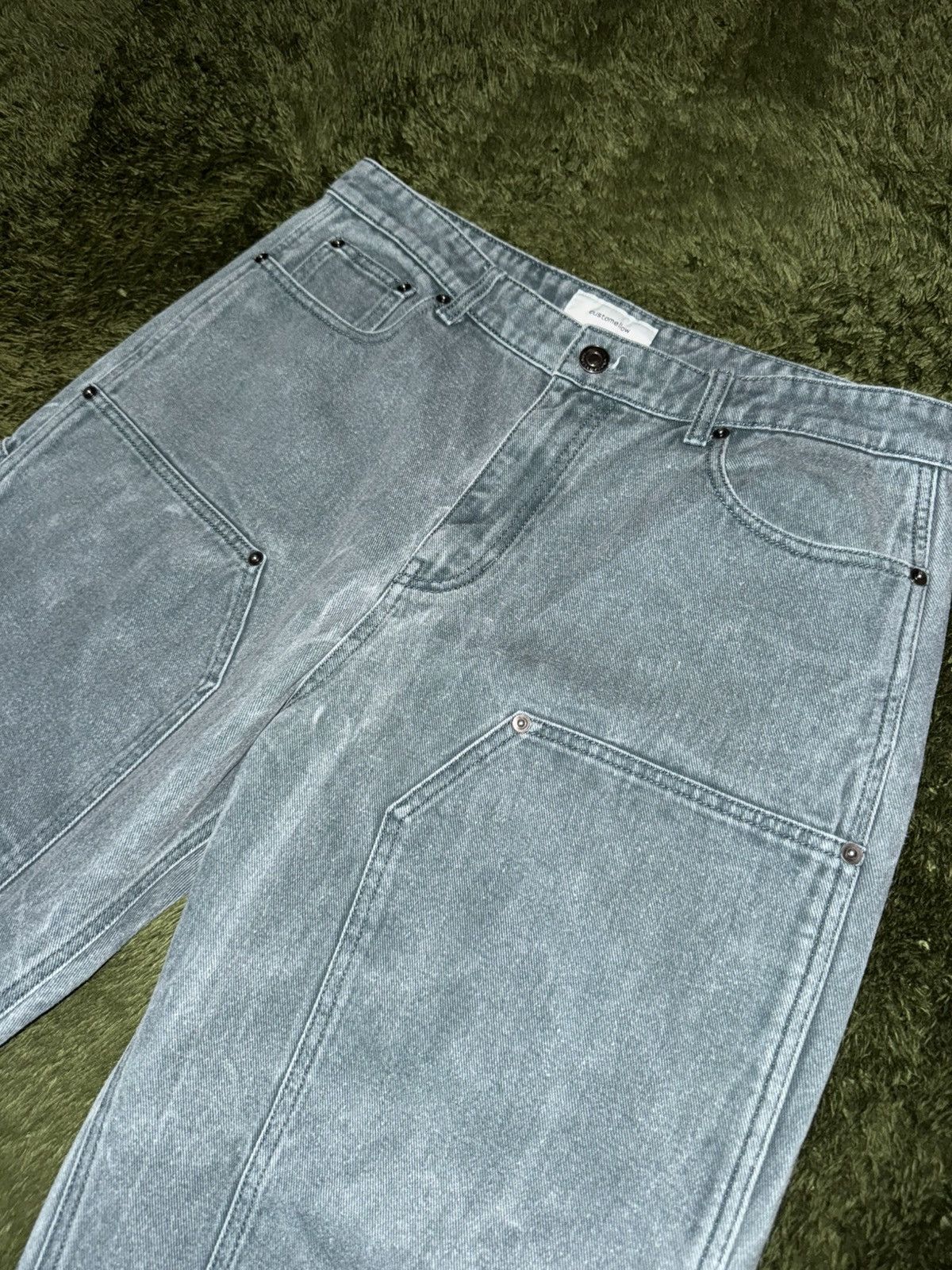 Japanese Brand [34] Customellow Washed Double Knee Carpenter Pants Teal Size US 34 / EU 50 - 2 Thumbnail