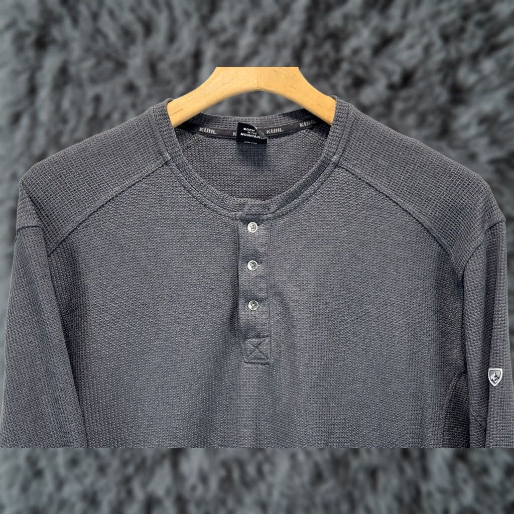 Vintage Kuhl Konflikt Henley Shirt Mens 2XL XXL Gray Waffle Thermal Long Sleeve Outdoor Size US XXL / EU 58 / 5 - 1 Thumbnail