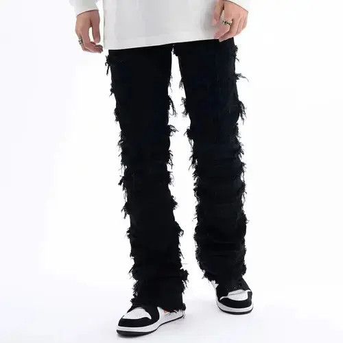 Japanese Brand Black Stacked Jeans Size US 28 / EU 44 - 2 Thumbnail