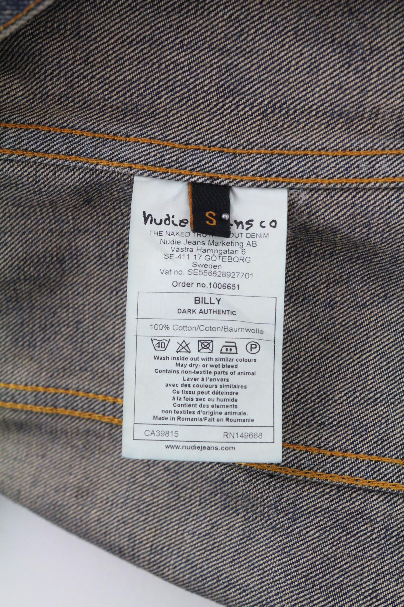 Nudie Jeans BILLY DARK AUTHENTIC DENIM S Blue Denim Jacket 80397 Size US S / EU 44-46 / 1 - 6 Thumbnail