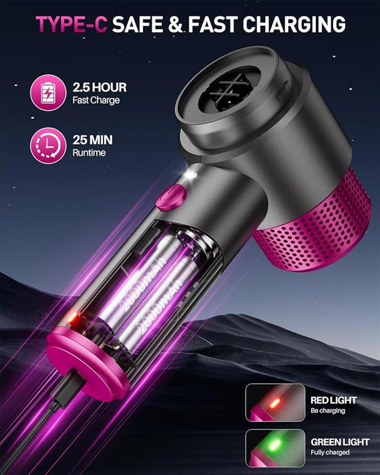 Other EYYA Cordless Handheld Vacuum LT-135 Black, Red, Bagless, St Size ONE SIZE - 6 Thumbnail