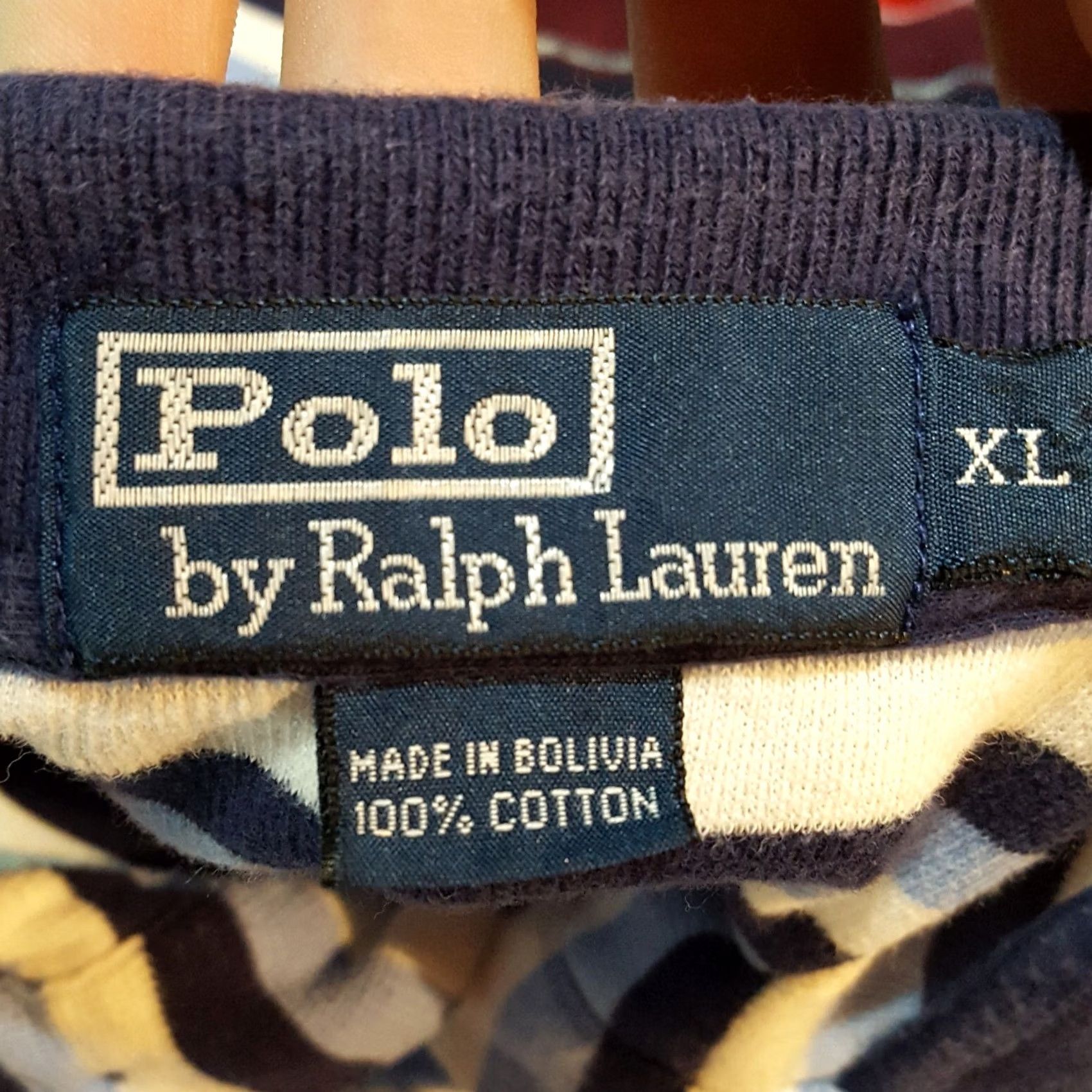 Polo Ralph Lauren VINTAGE Polo Ralph Lauren Blue Striped Collared Size XL Relaxed Polo Shirt Men Size US XL / EU 56 / 4 - 6 Thumbnail