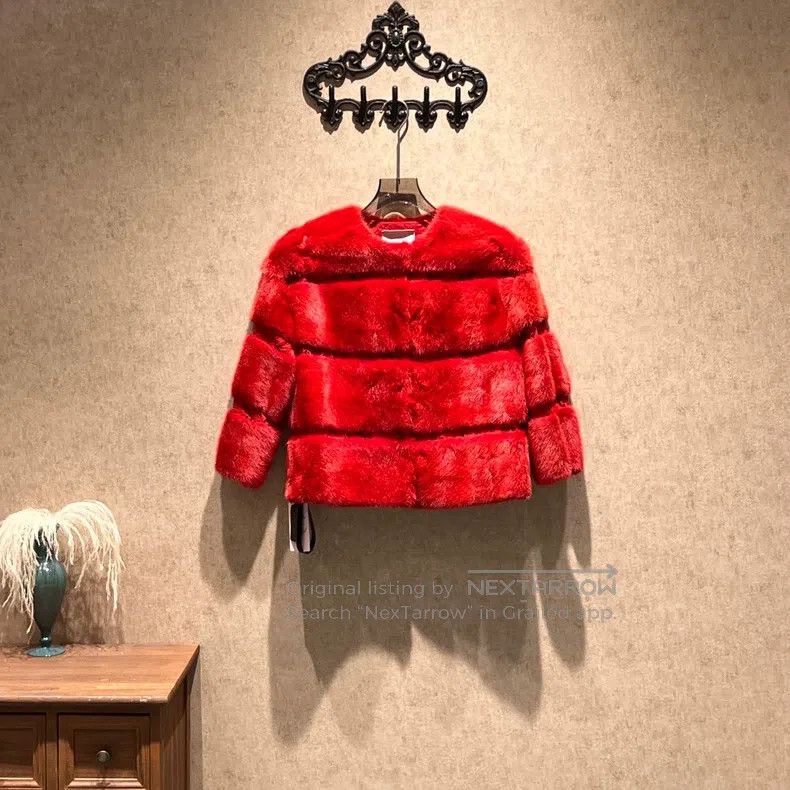 Valentino Valentino Red mink fur coat Size S / US 4 / IT 40 - 1 Thumbnail
