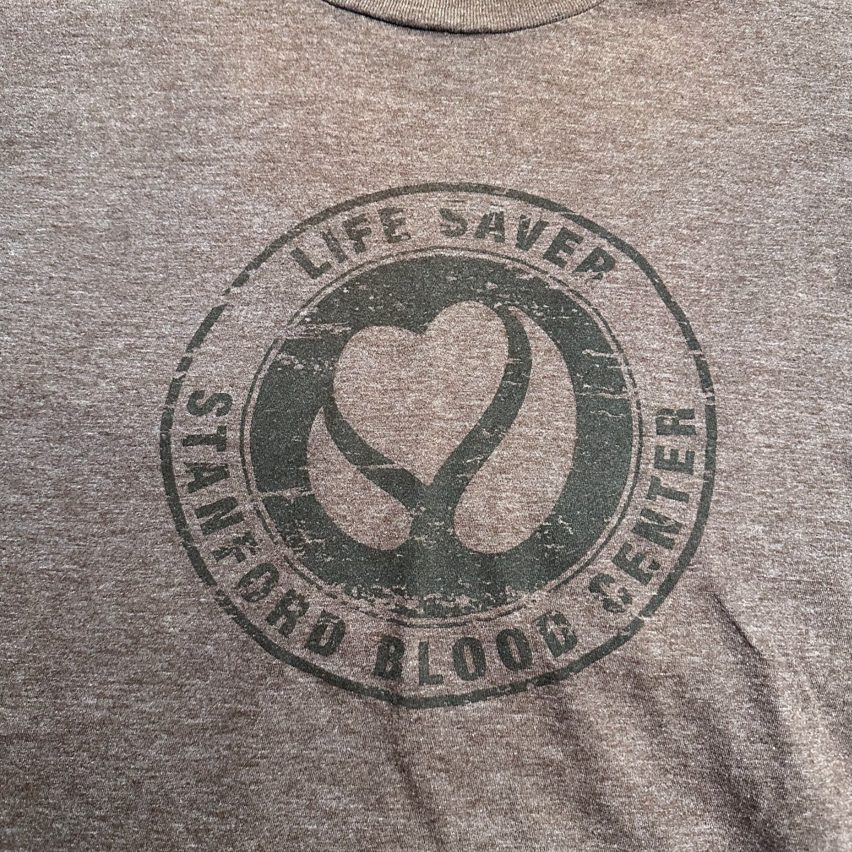 Vintage District T-Shirt Unisex Adult Large Brown Graphic Print Cotton Short Sleeve Stanford Blood Center Life Saver Size L / US 10 / IT 46 - 3 Thumbnail