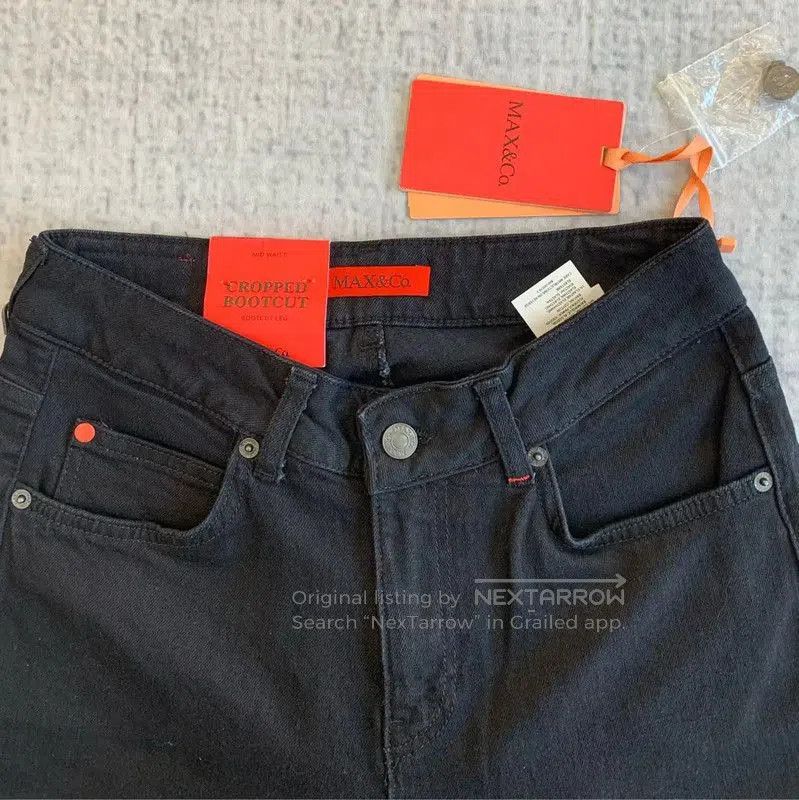 Max Mara MaxMara Black Denim Pants with Studded Detailing . Size 27" / US 4 / IT 40 - 6 Thumbnail