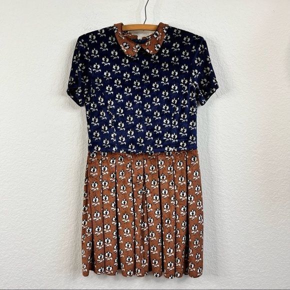 Opening Ceremony Opening Ceremony Floral Peter Pan Velvet Colorblock Dress Size M / US 6-8 / IT 42-44 - 2 Thumbnail