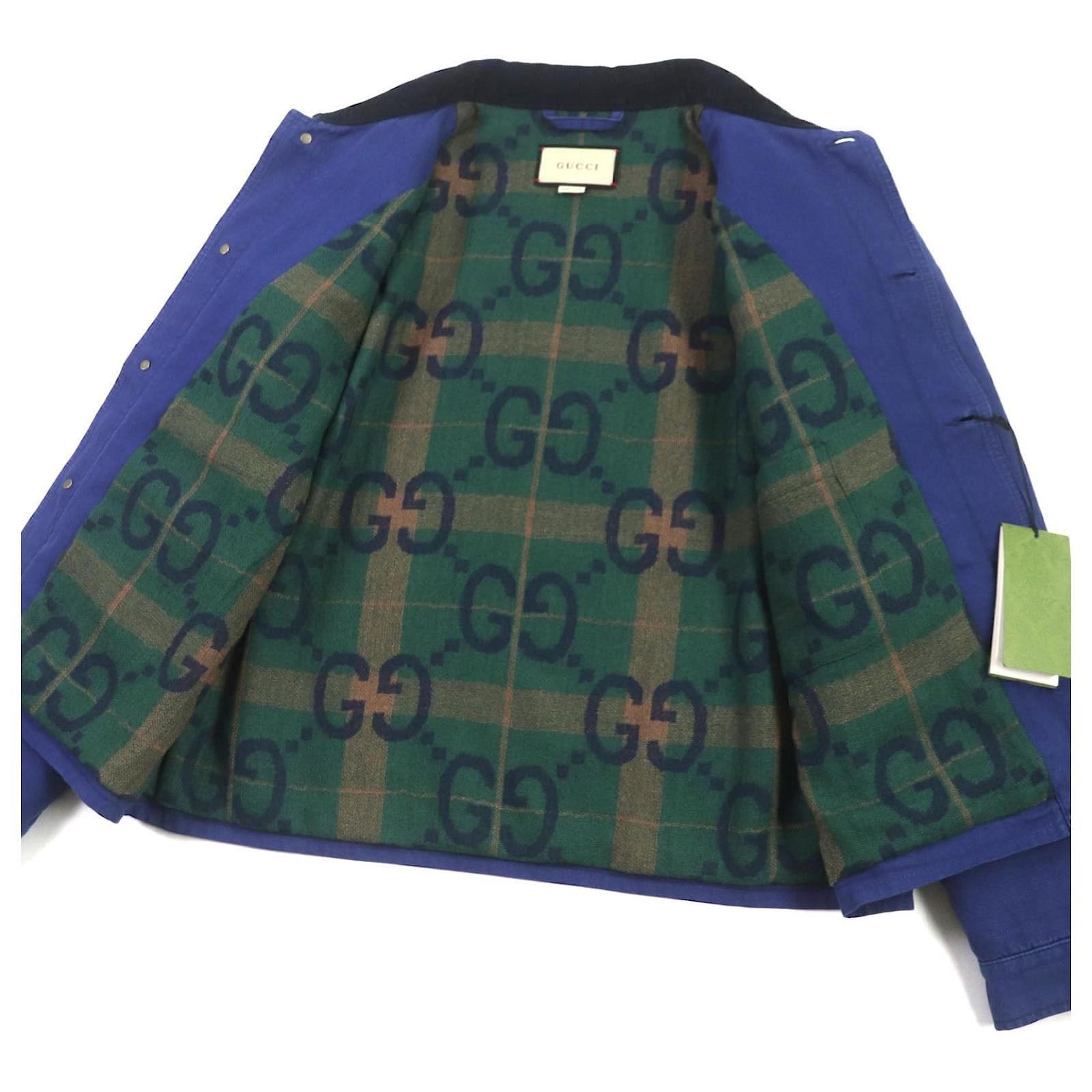 Gucci o1s1wg110125 Jacket Wash Dyed Cotton Galaxy in Blue Size US M / EU 48-50 / 2 - 4 Thumbnail