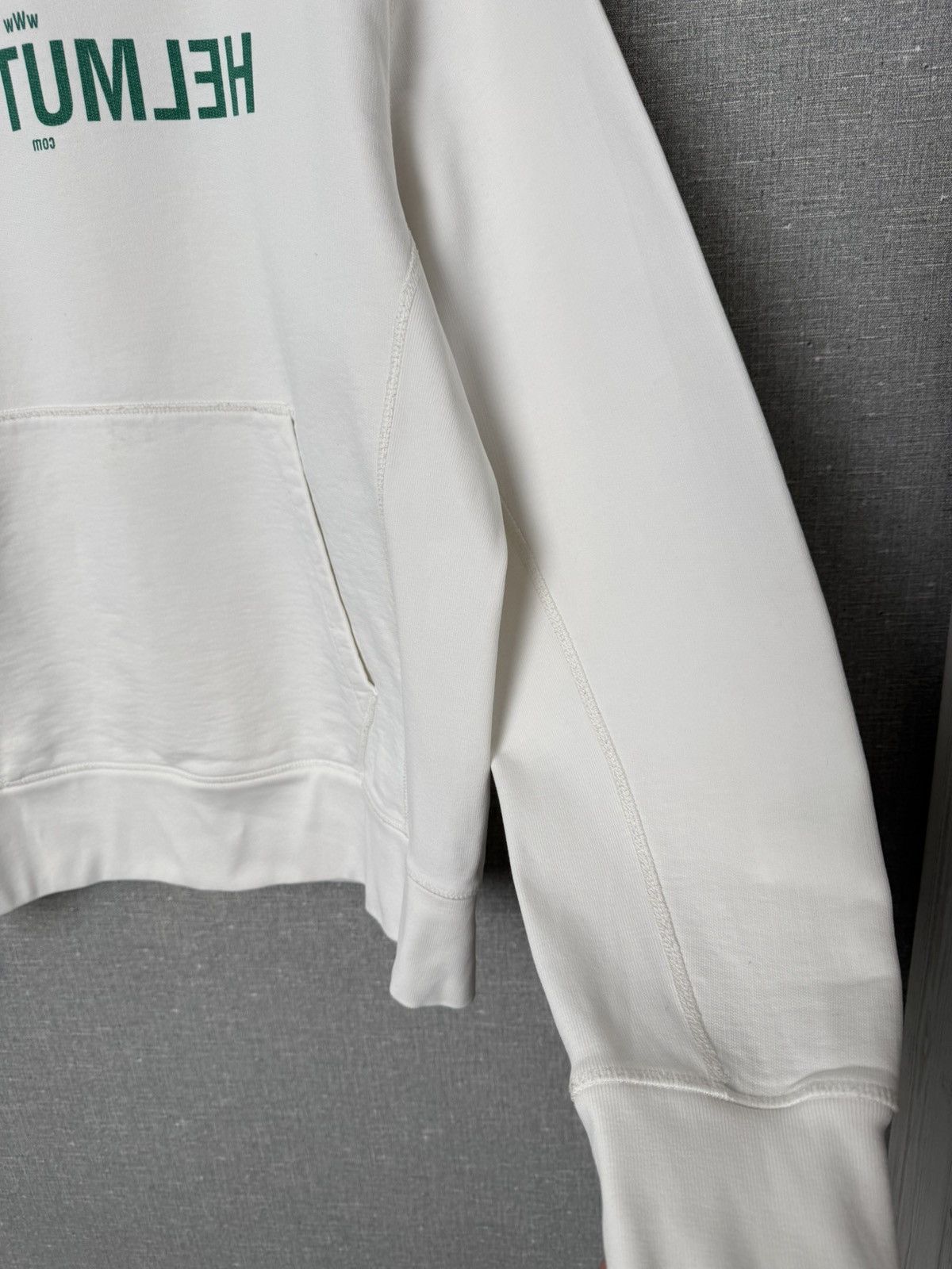 Helmut Lang Helmut Lang Thick White Hoodie Mirrored Web Logo Size XL Size US XL / EU 56 / 4 - 9 Thumbnail