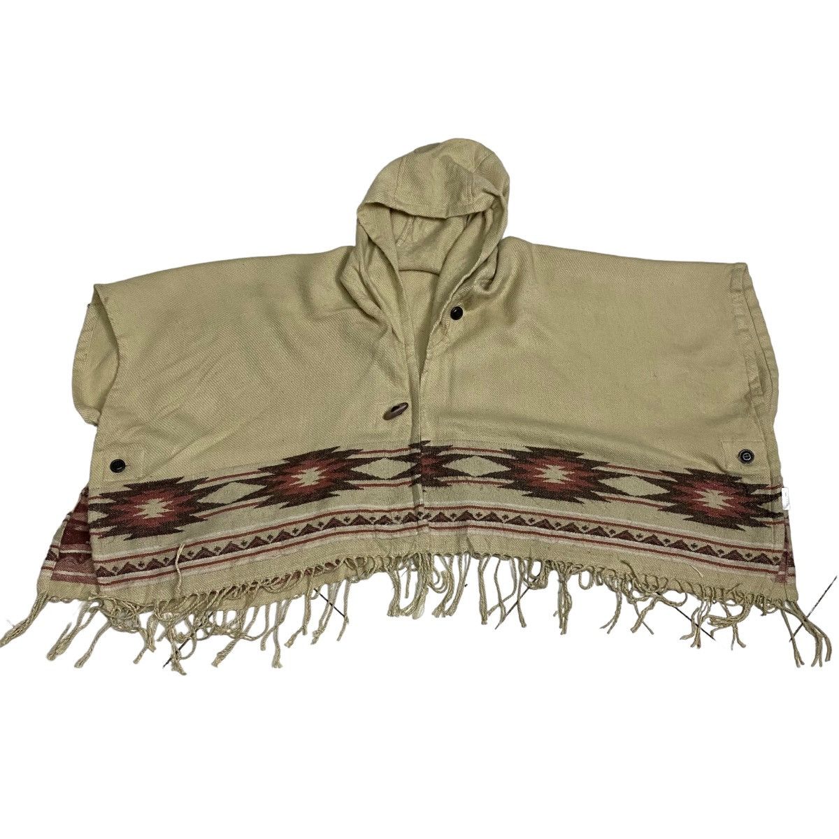 Japanese Brand × Native Vintage native navajo poncho hoodie Size ONE SIZE - 7 Thumbnail