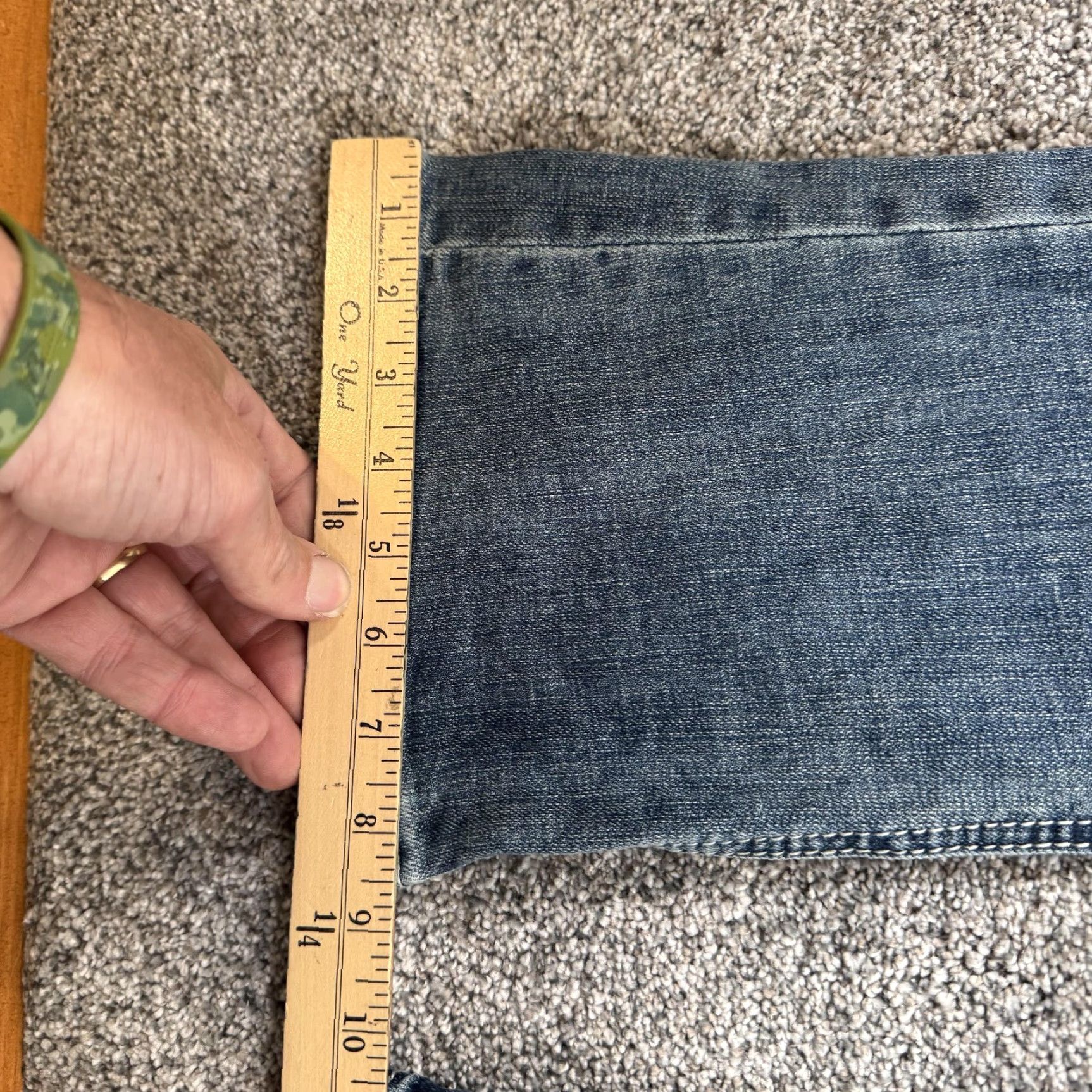 Denime Rock & Roll Denim Jeans Womens 29x28.5 Blue Mid Rise Bootcut Embroidered Aztec Studded Pockets Size 29" - 3 Thumbnail