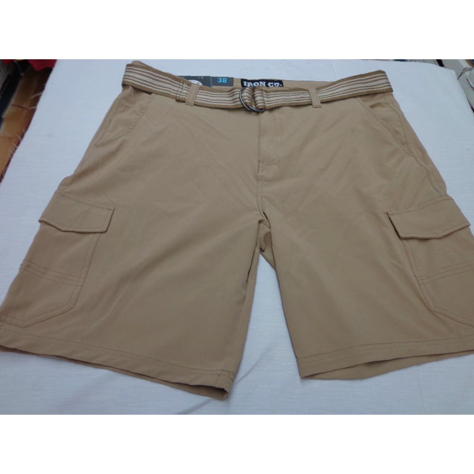Vintage IRoN CO. Cargo Shorts Belted Beige Khaki Size 38 NEW Mens Cargo Shorts Belted 38 Beige Iron Co. Size US 38 / EU 54 - 4 Thumbnail