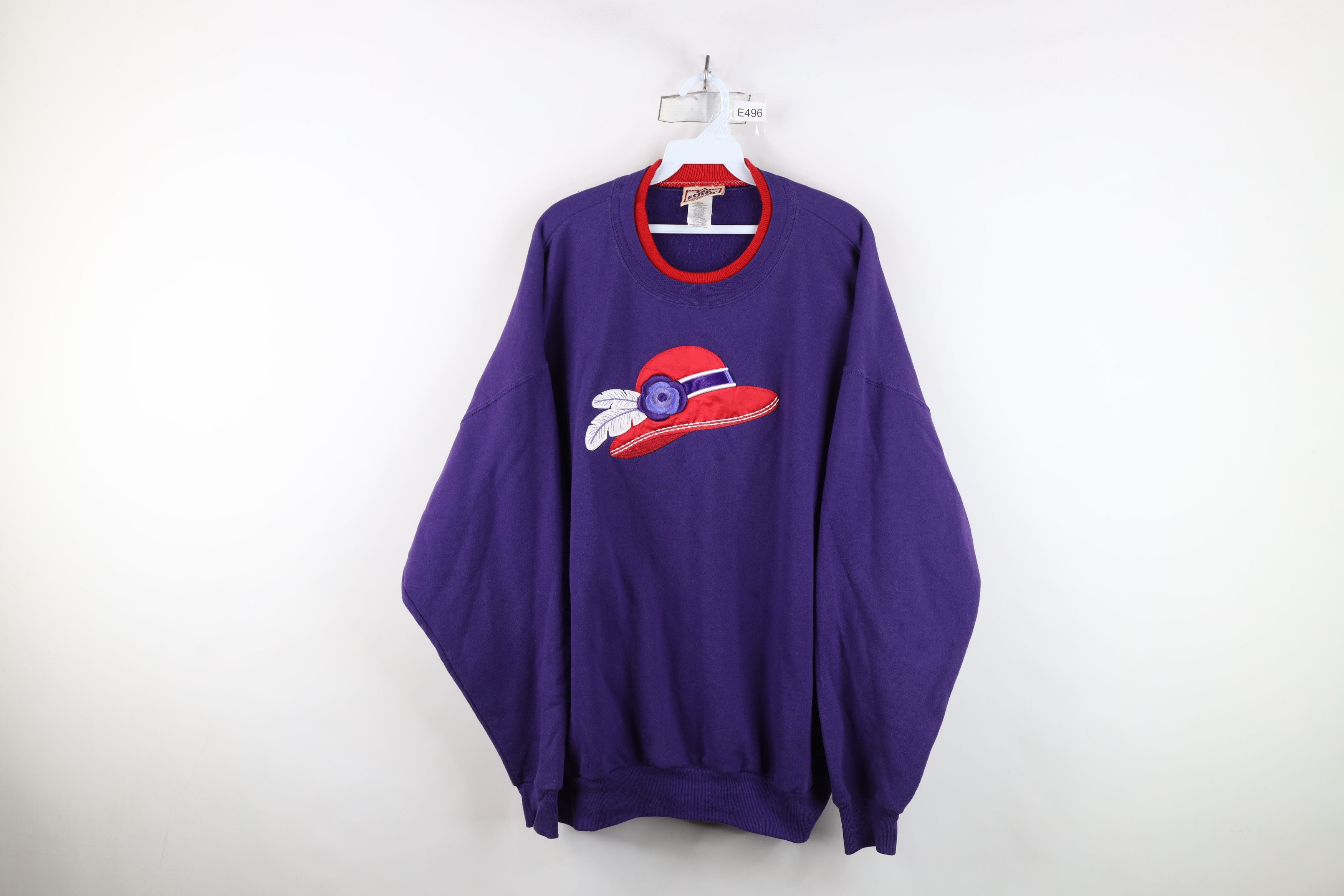 Vintage Vintage 90s Streetwear Head Layered Sweatshirt Purple Size XXL / US 16-18 / IT 52-54 - 1 Thumbnail
