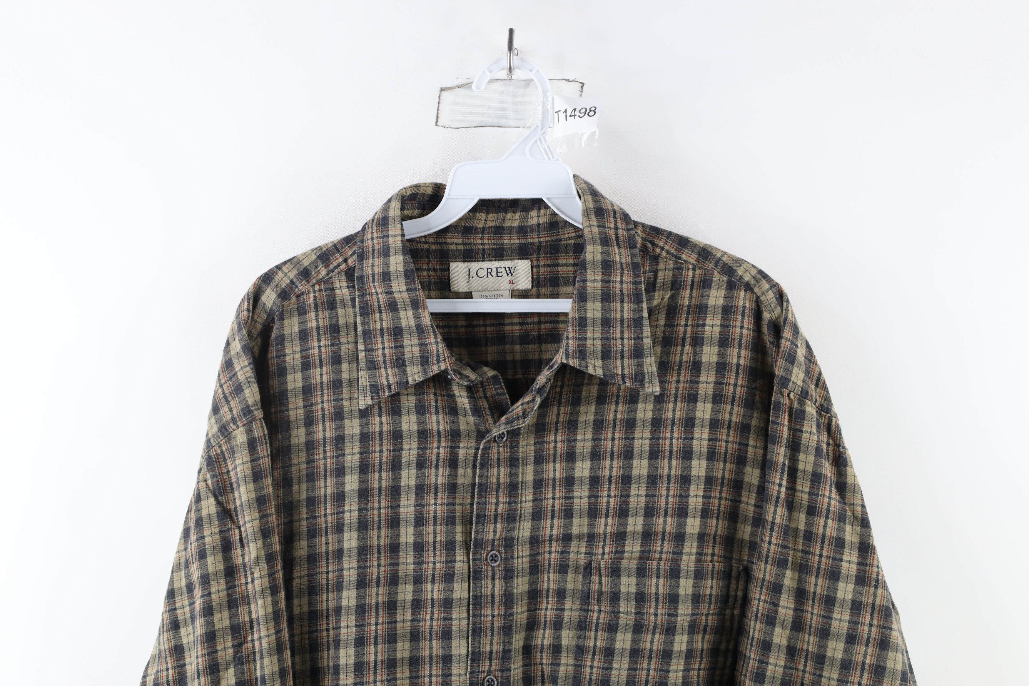 J.Crew × Vintage Vintage 90s J Crew Collared Button Shirt Plaid Cotton Size US L / EU 52-54 / 3 - 2 Thumbnail