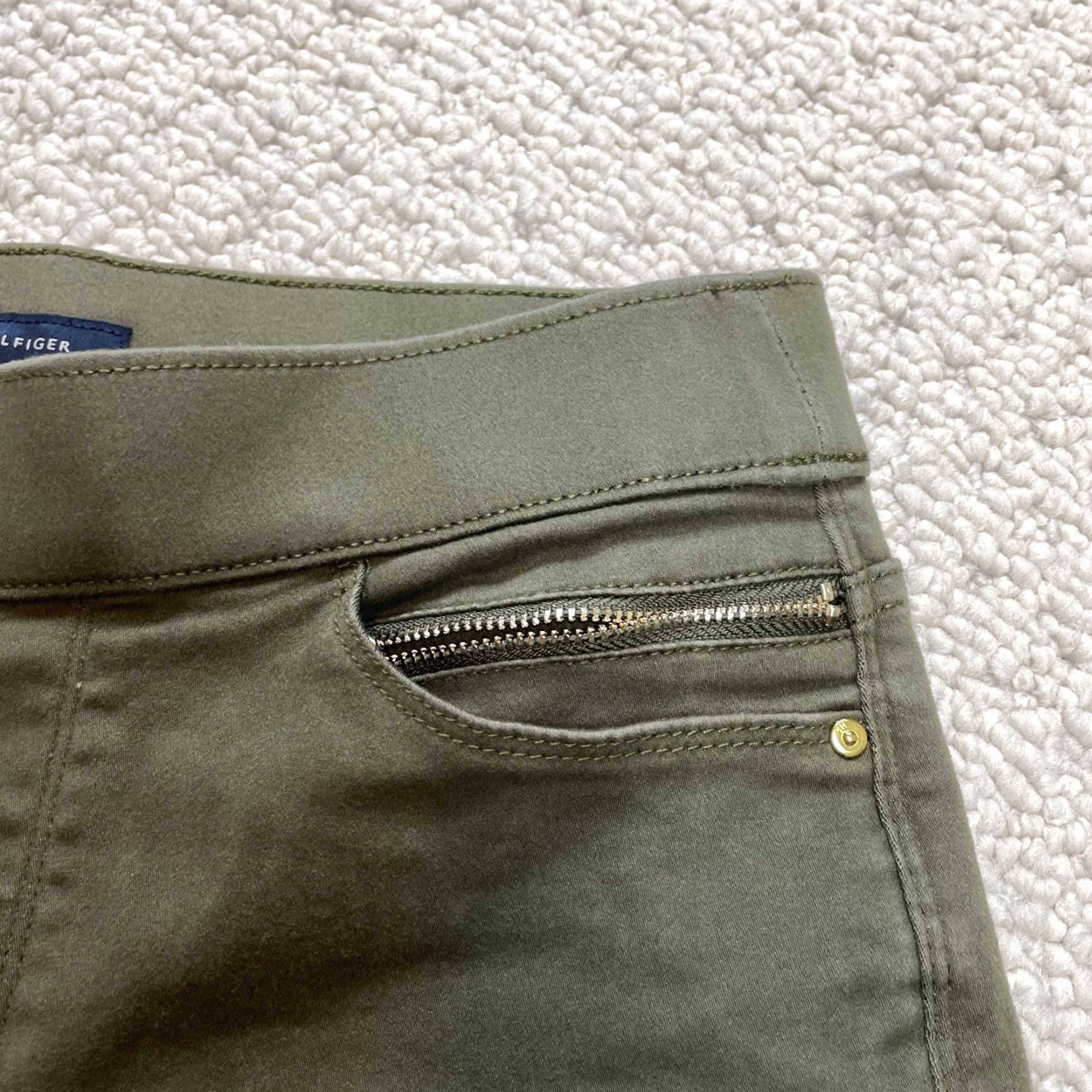 Tommy Hilfiger VINTAGE Tommy Hilfiger Ankle Pants Womens 8 Green Pull On Straight Stretch Zip Pockets Size 30" / US 8 / IT 44 - 5 Thumbnail