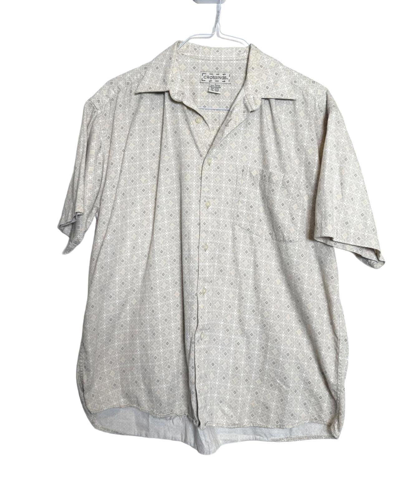 Other Vintage Cream Men's Short Sleeve Button-Up Shirt Size US L / EU 52-54 / 3 - 3 Thumbnail
